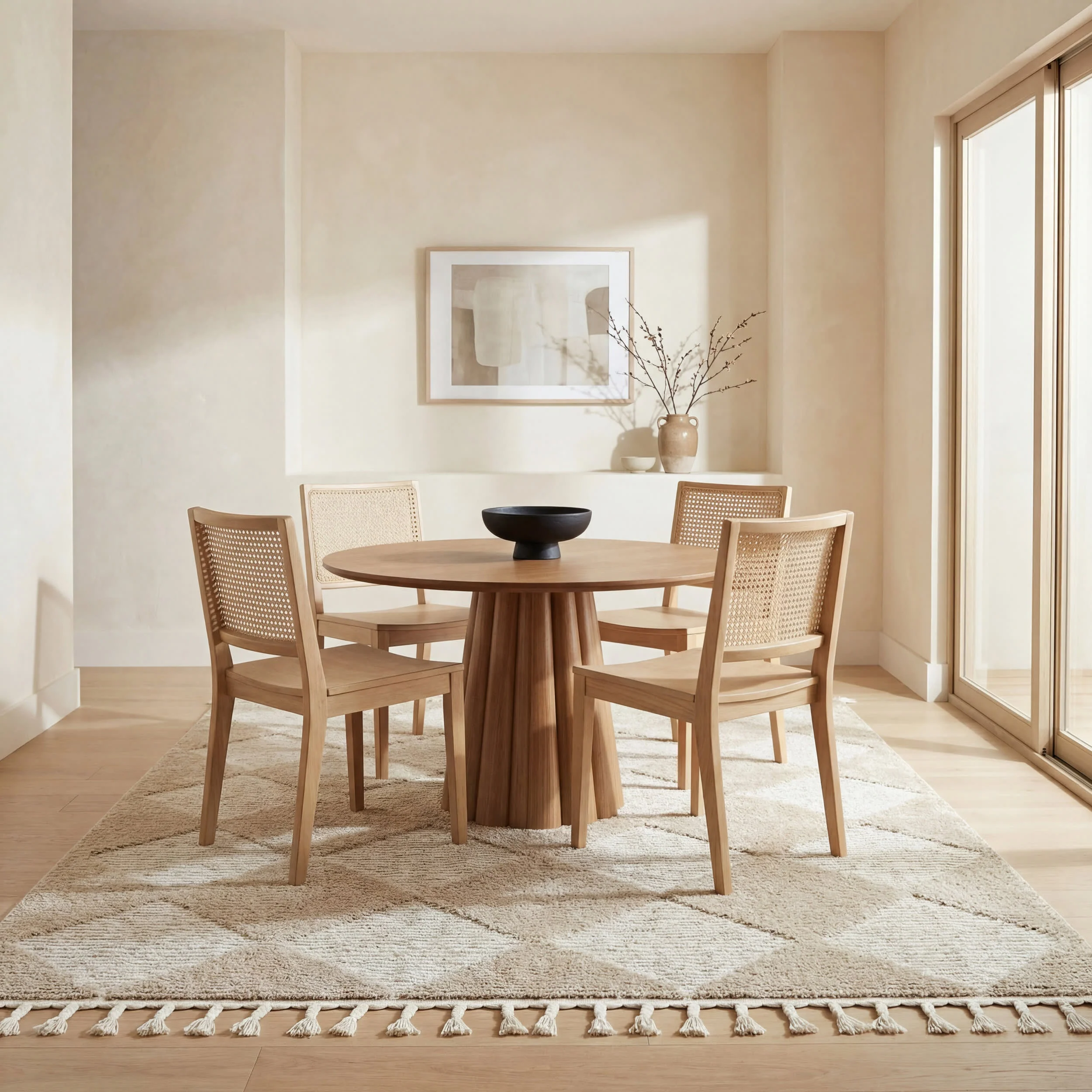 Aylin Diamond Tasseled Rug | Beige - Image 6
