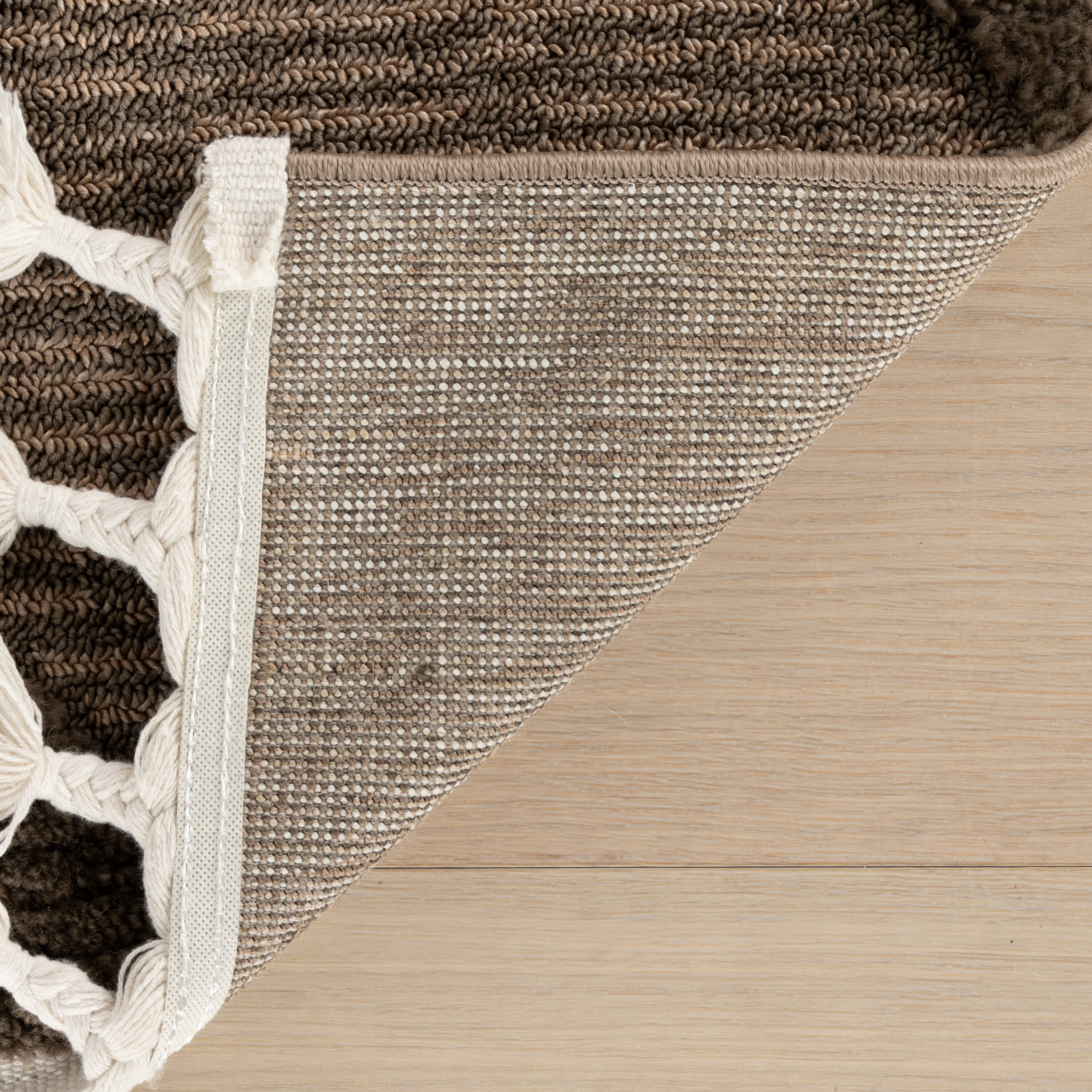 Aylin Diamond Tasseled Rug | Brown - Image 8