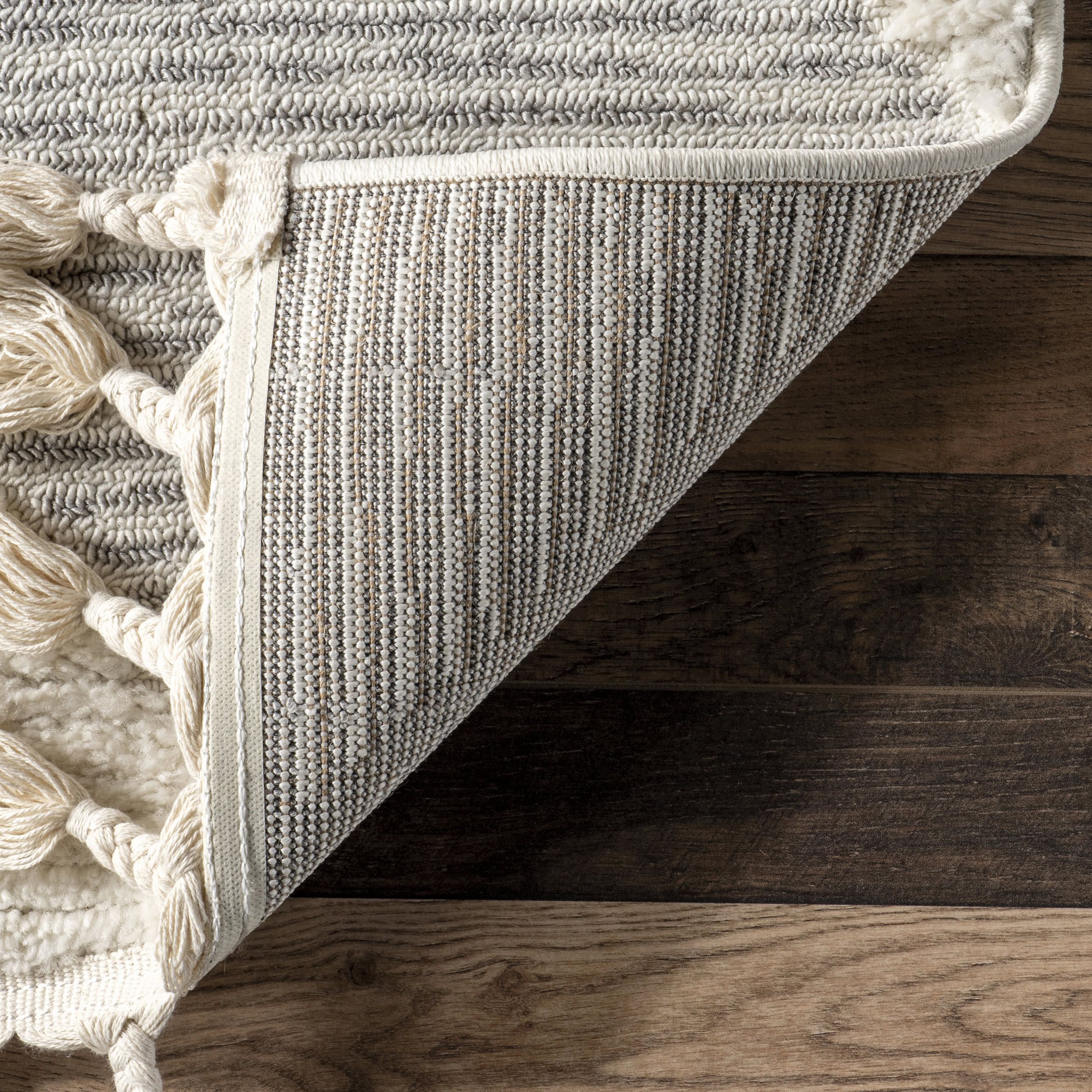 Aylin Diamond Tasseled Rug | Off White - Image 5