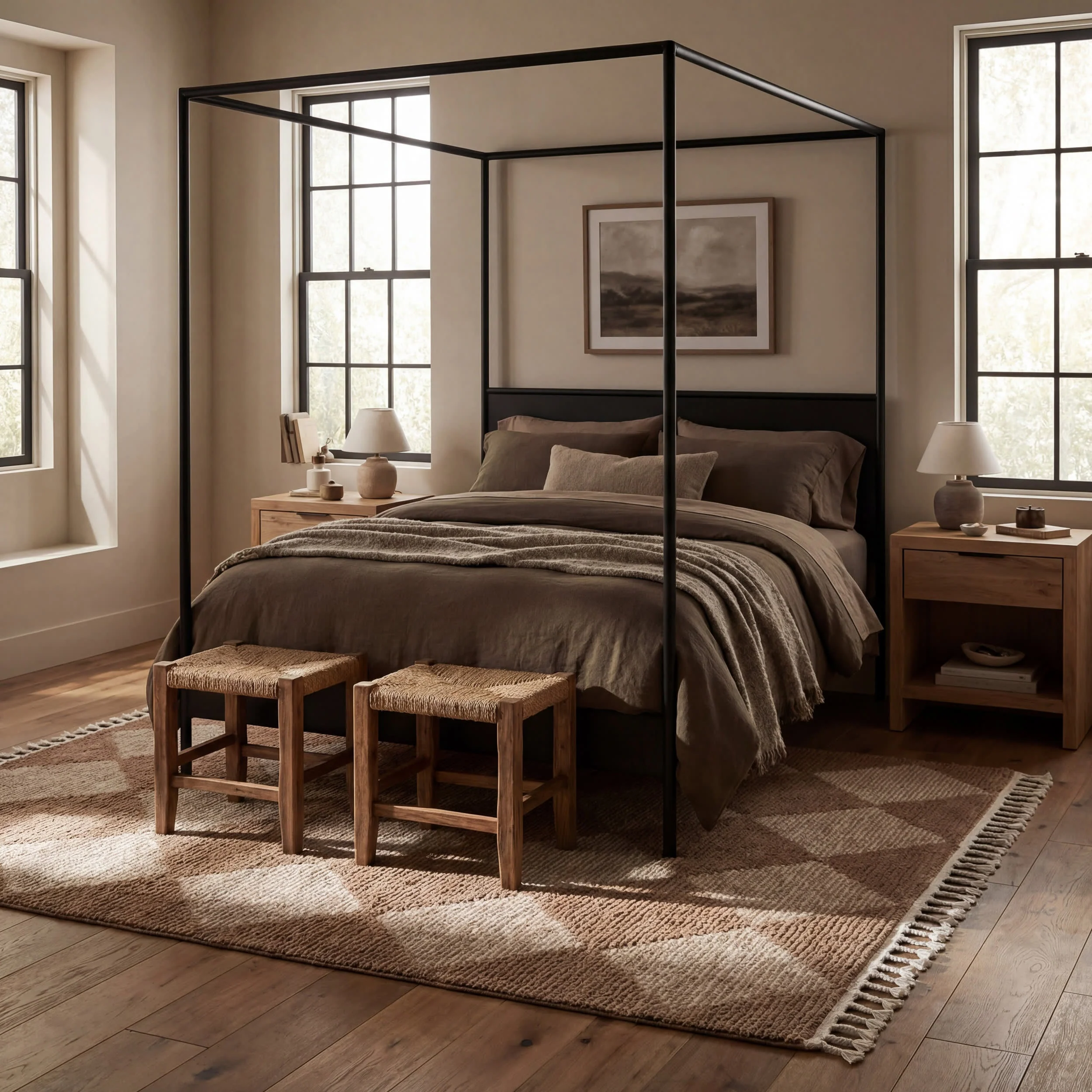Aylin Diamond Tasseled Rug | Tan - Image 10