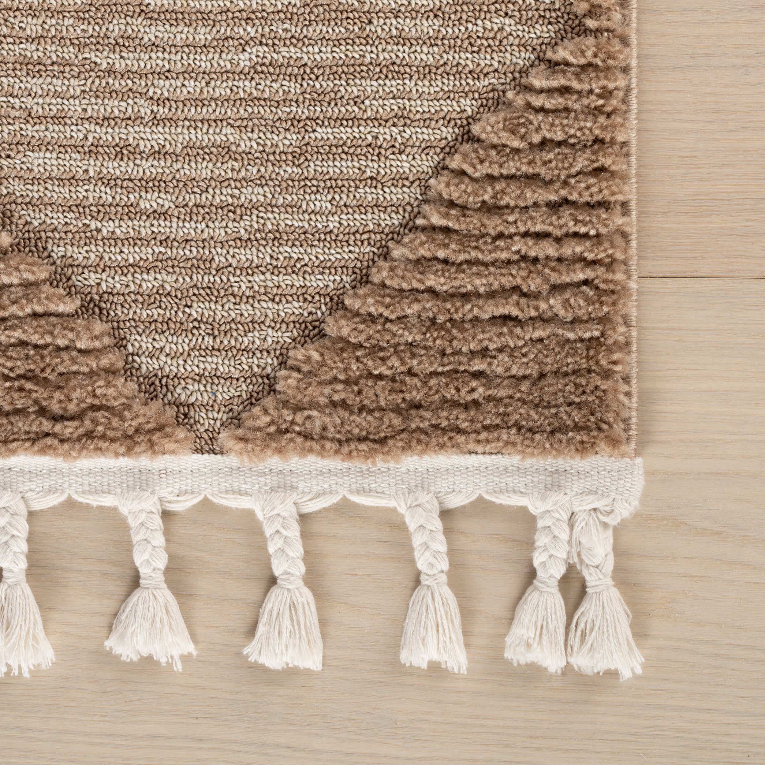 Aylin Diamond Tasseled Rug | Tan - Image 4