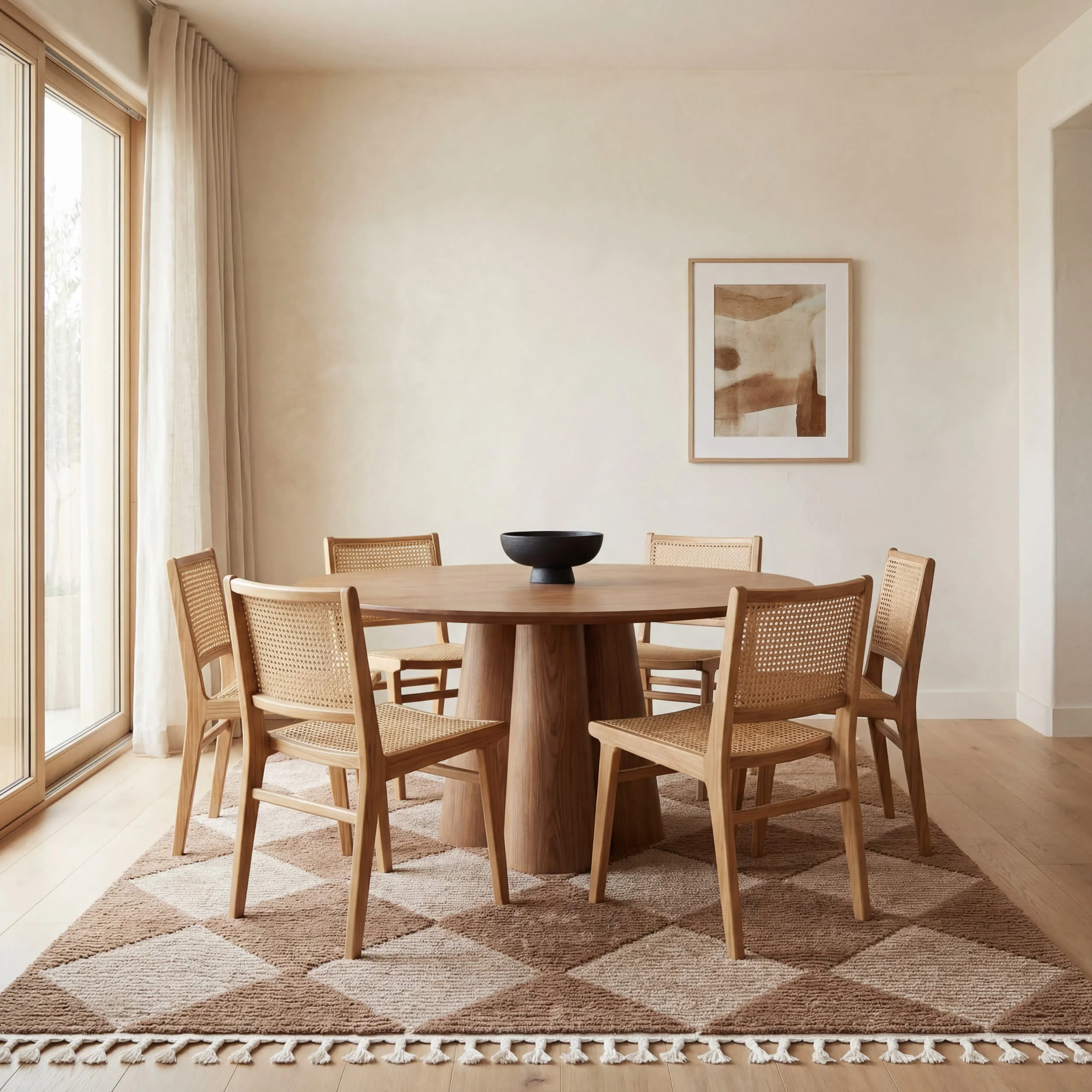Aylin Diamond Tasseled Rug | Tan - Image 7