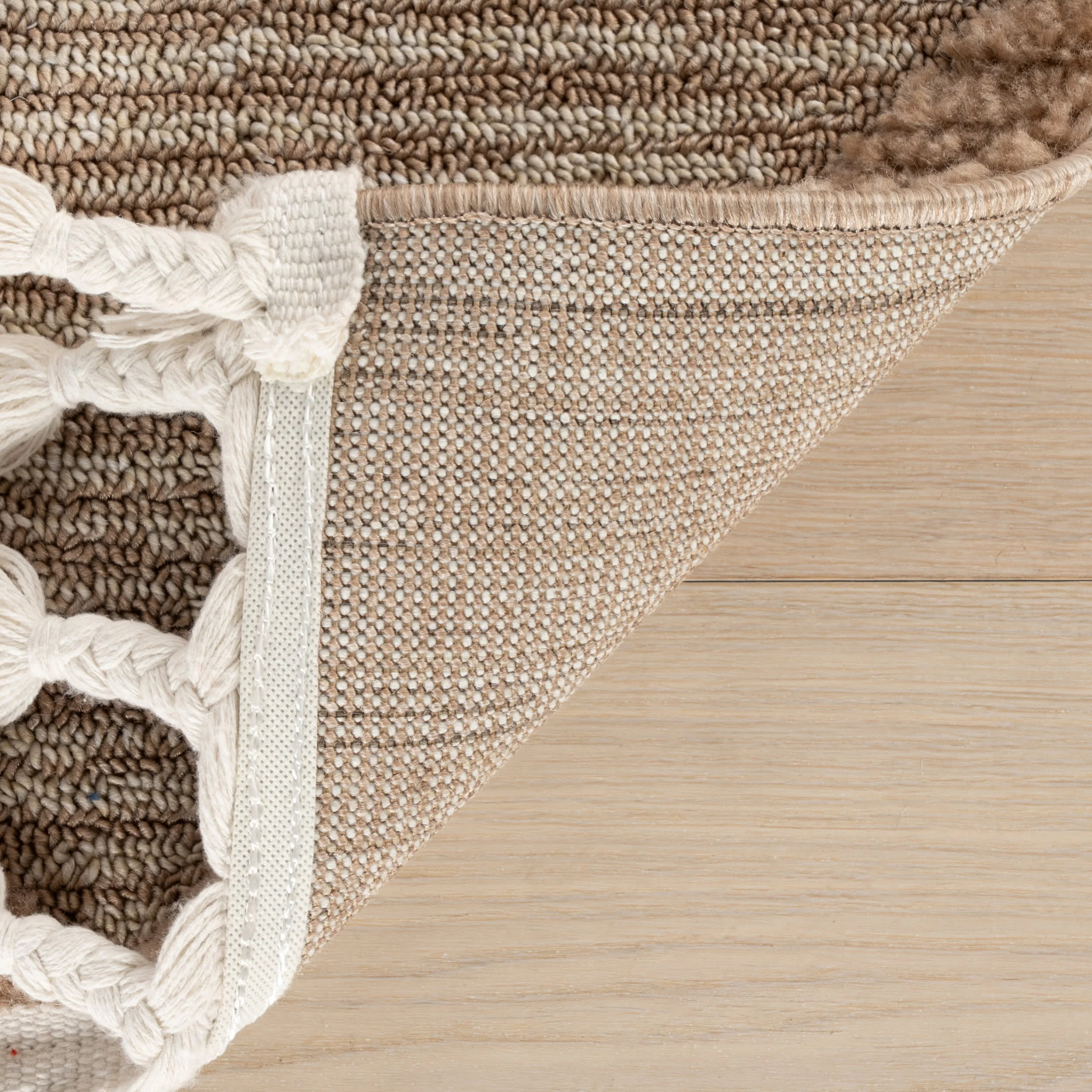 Aylin Diamond Tasseled Rug | Tan - Image 8