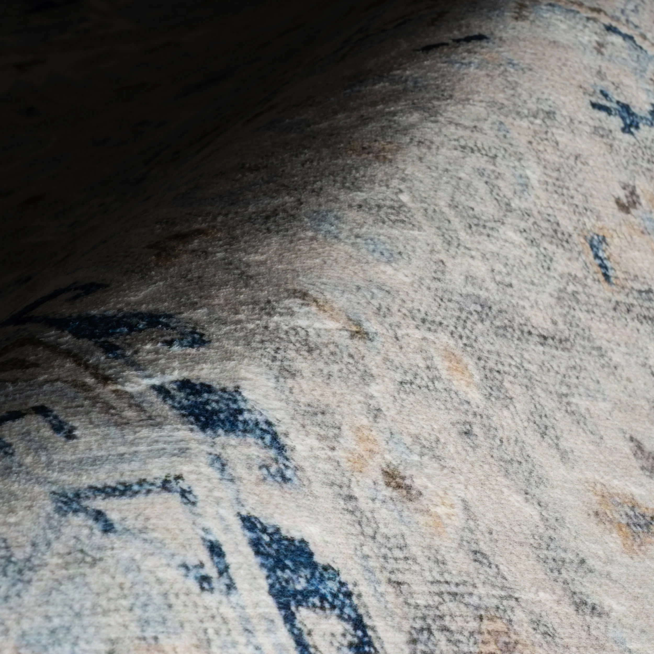 Aza Bordered Medallion Washable Rug | Blue - Image 3