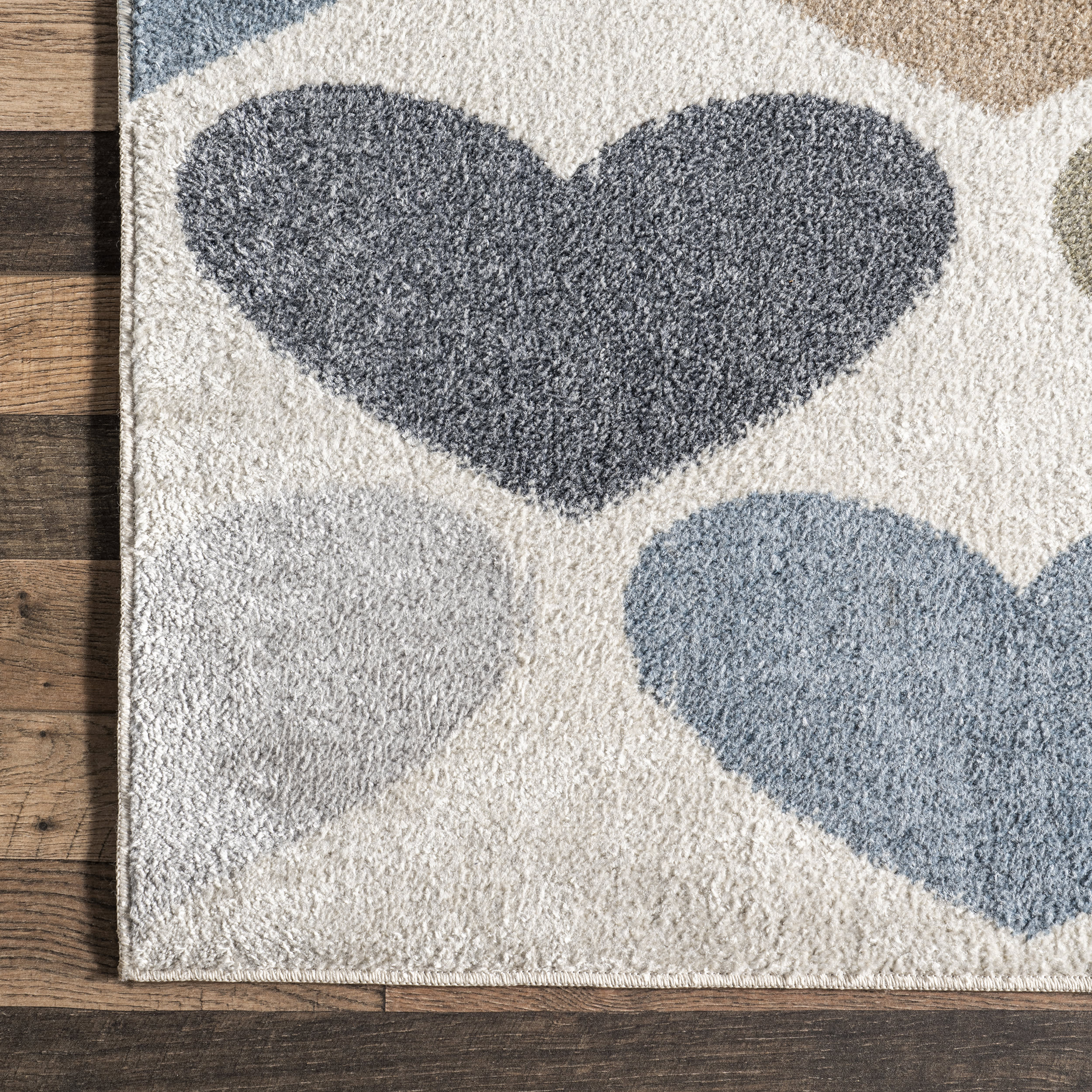 Aza Colorful Hearts Washable Rug | Multicolor - Image 3
