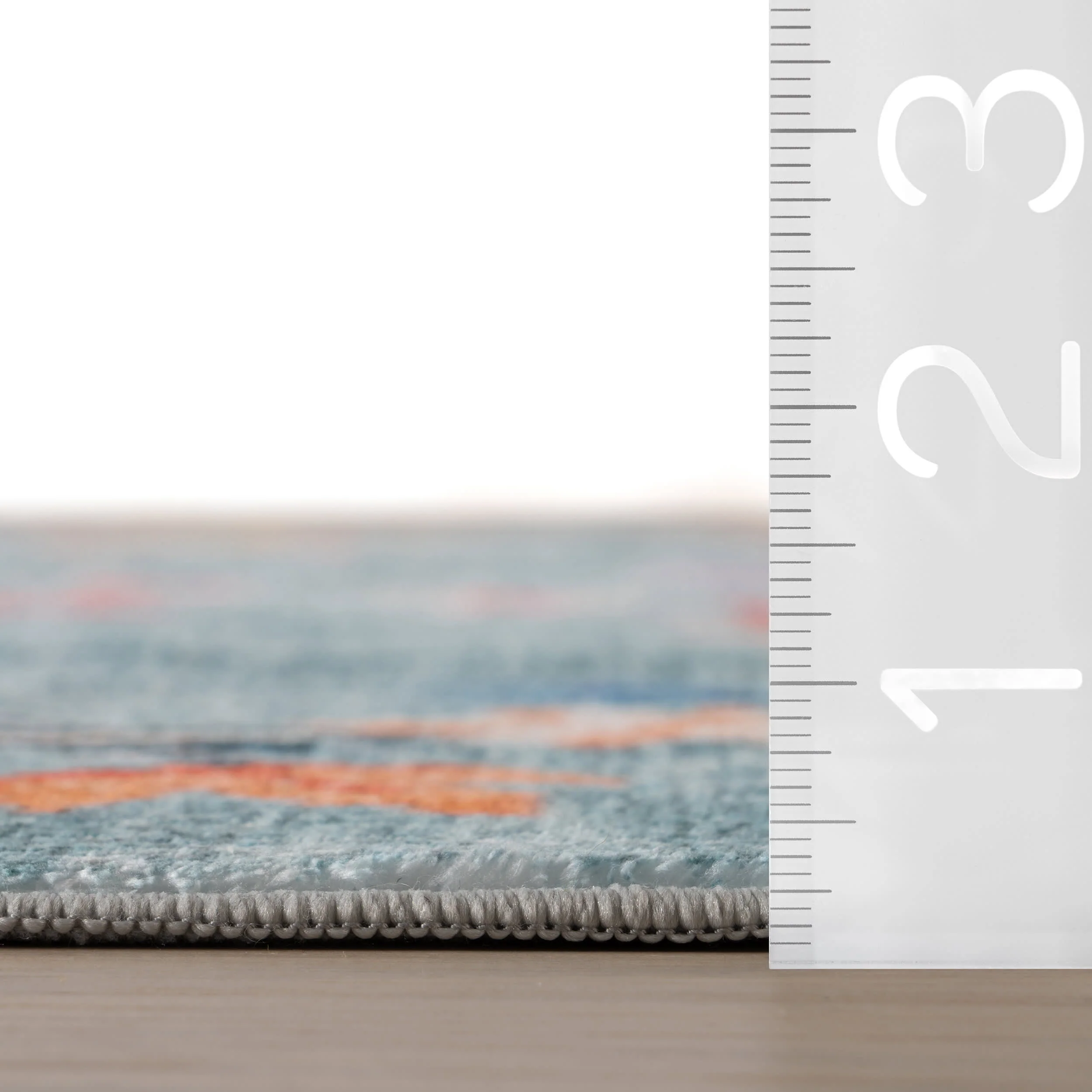 Azara Traditional Floral Washable Rug | Blue - Image 5