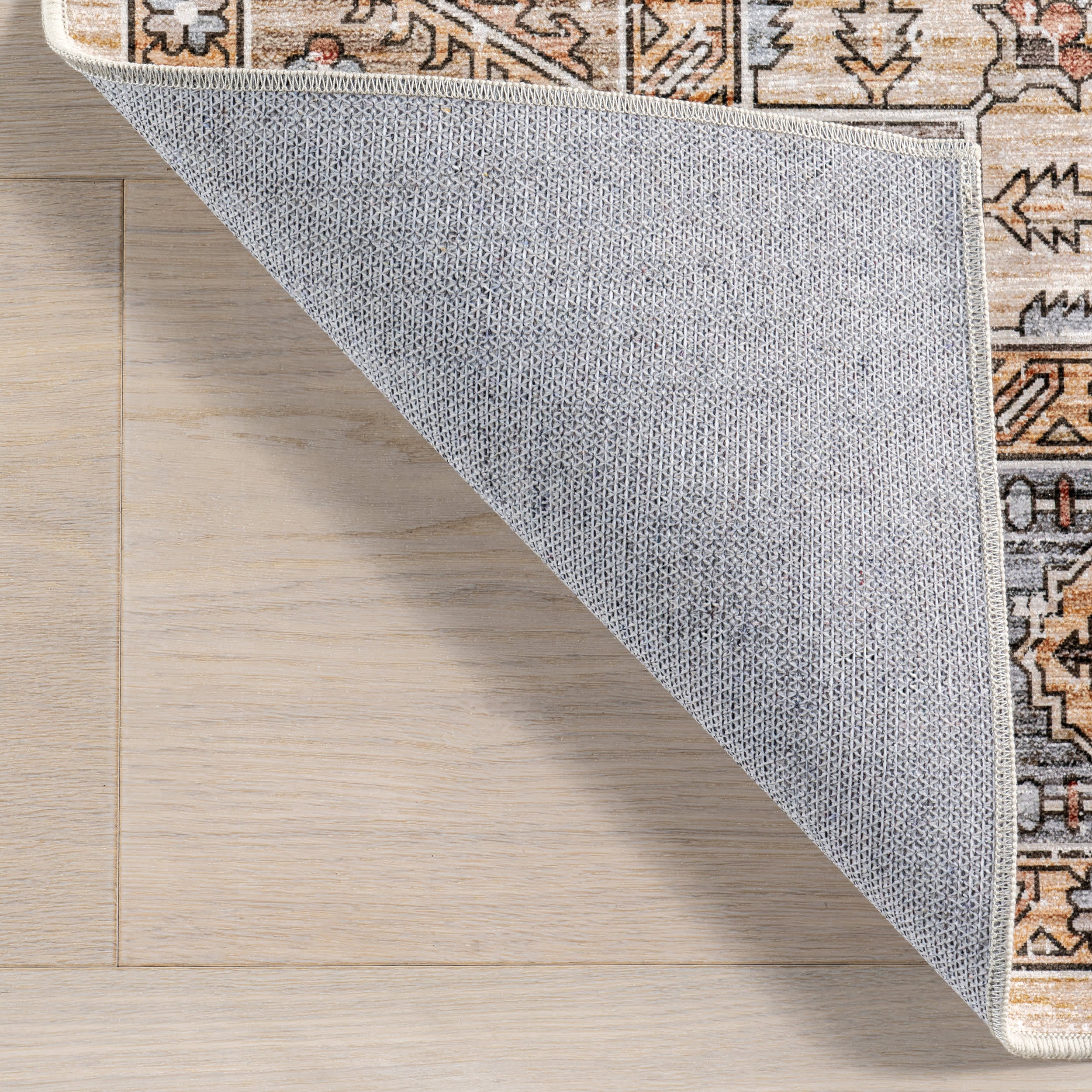 Azaria Medallion Spill Proof Washable Rug | Ivory - Image 7