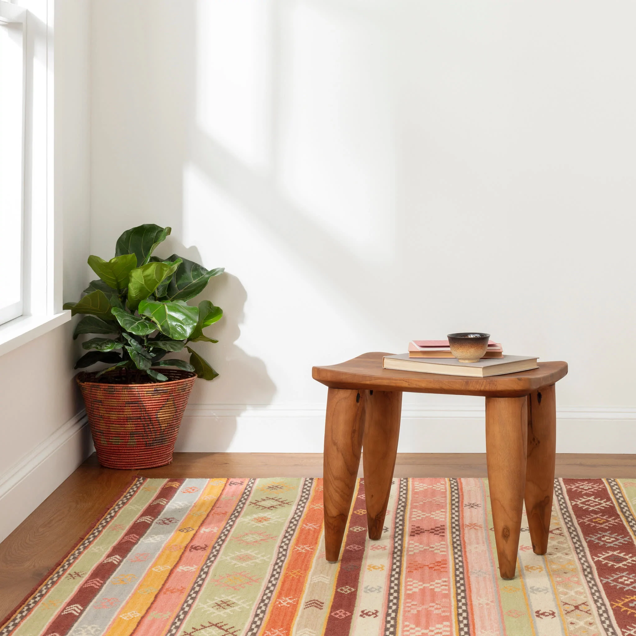 Aztec Kilim Handwoven Wool Rug | Multi - Image 2