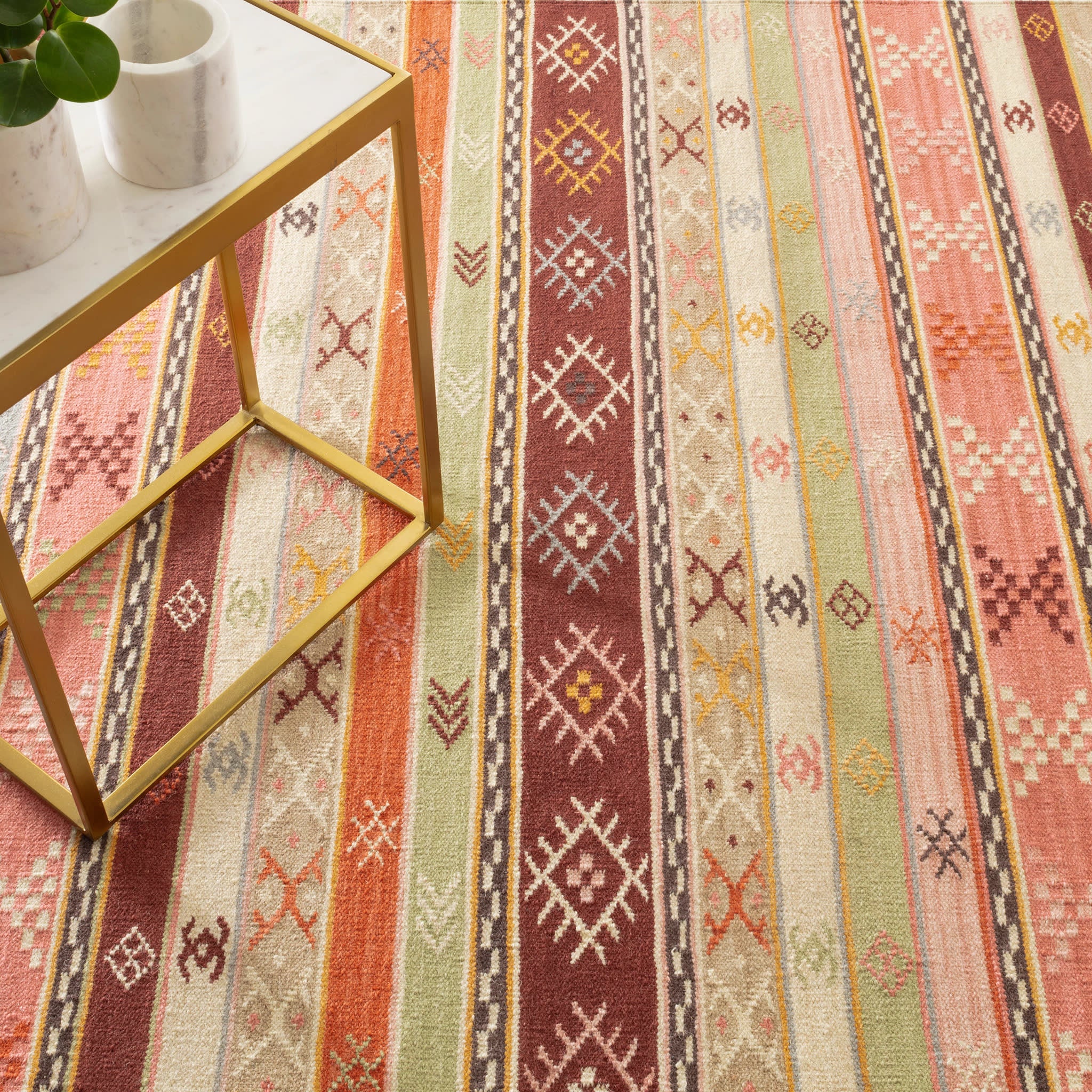 Aztec Kilim Handwoven Wool Rug | Multi - Image 3