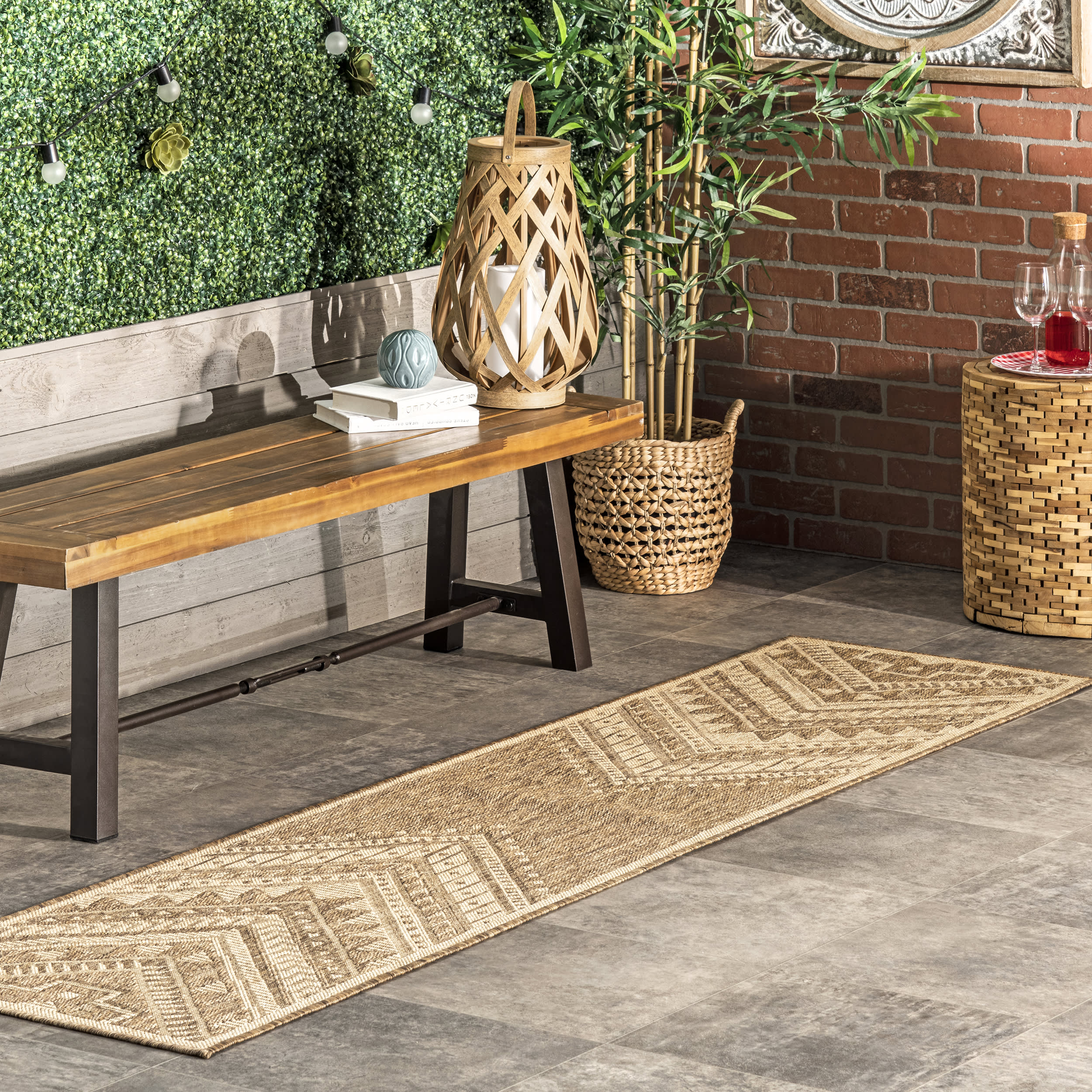 Aztec Prism Indoor/Outdoor Rug | Brown - Image 2