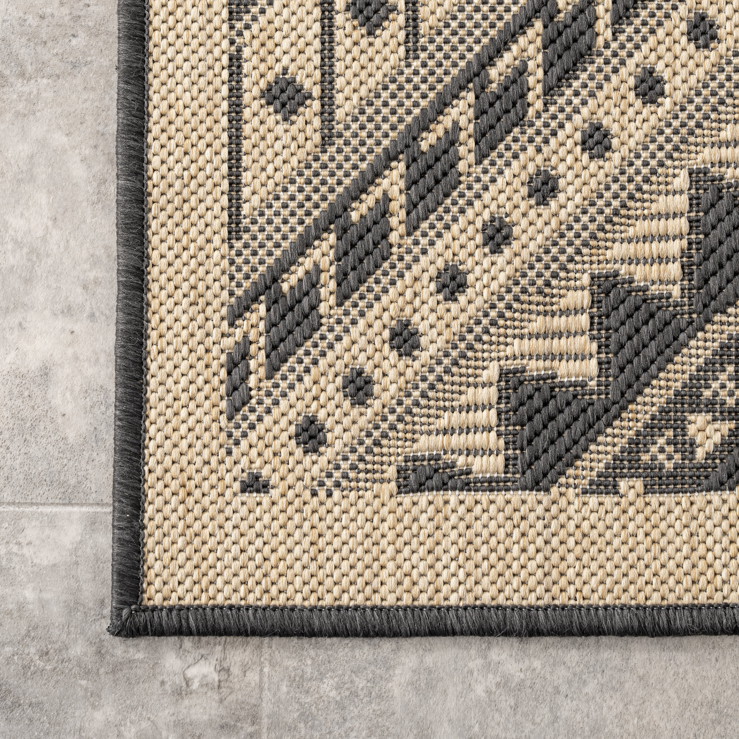 Aztec Prism Indoor/Outdoor Rug | Charcoal - Image 3