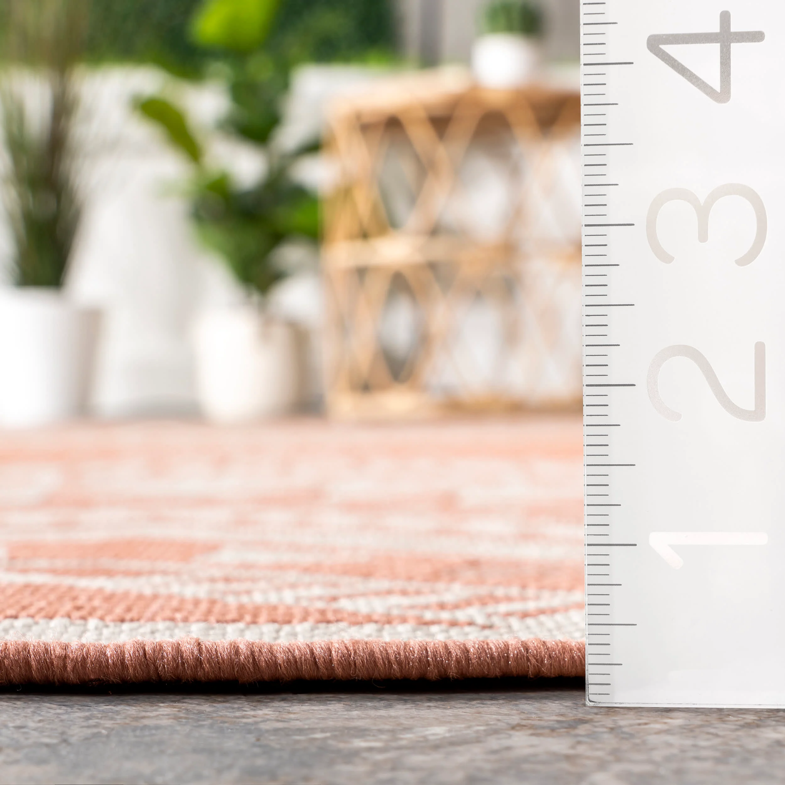 Aztec Prism Indoor/Outdoor Rug | Coral - Image 5