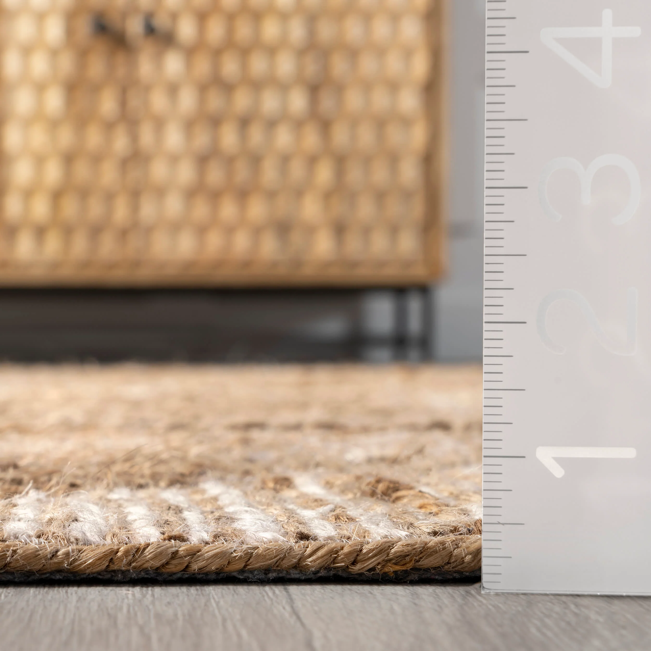 Azzura Jute Geometric Shapes Rug | Natural - Image 5