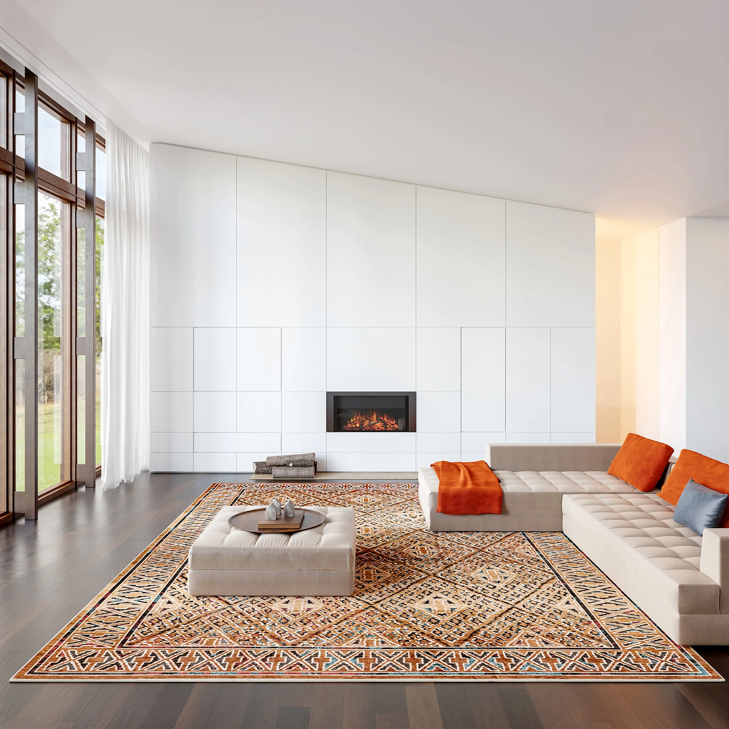 Bagmati Washable Rug | Orange - Image 2