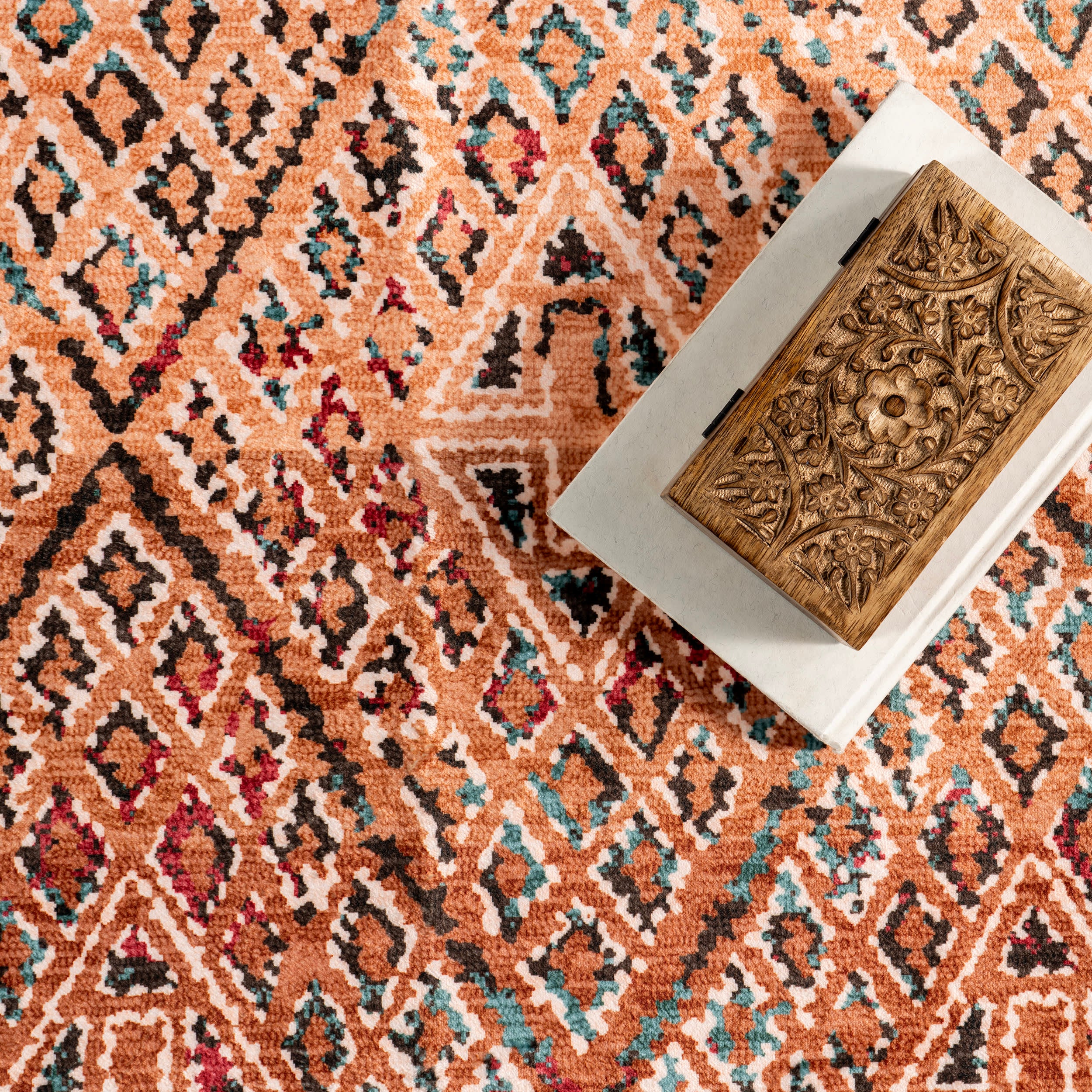 Bagmati Washable Rug | Orange - Image 6