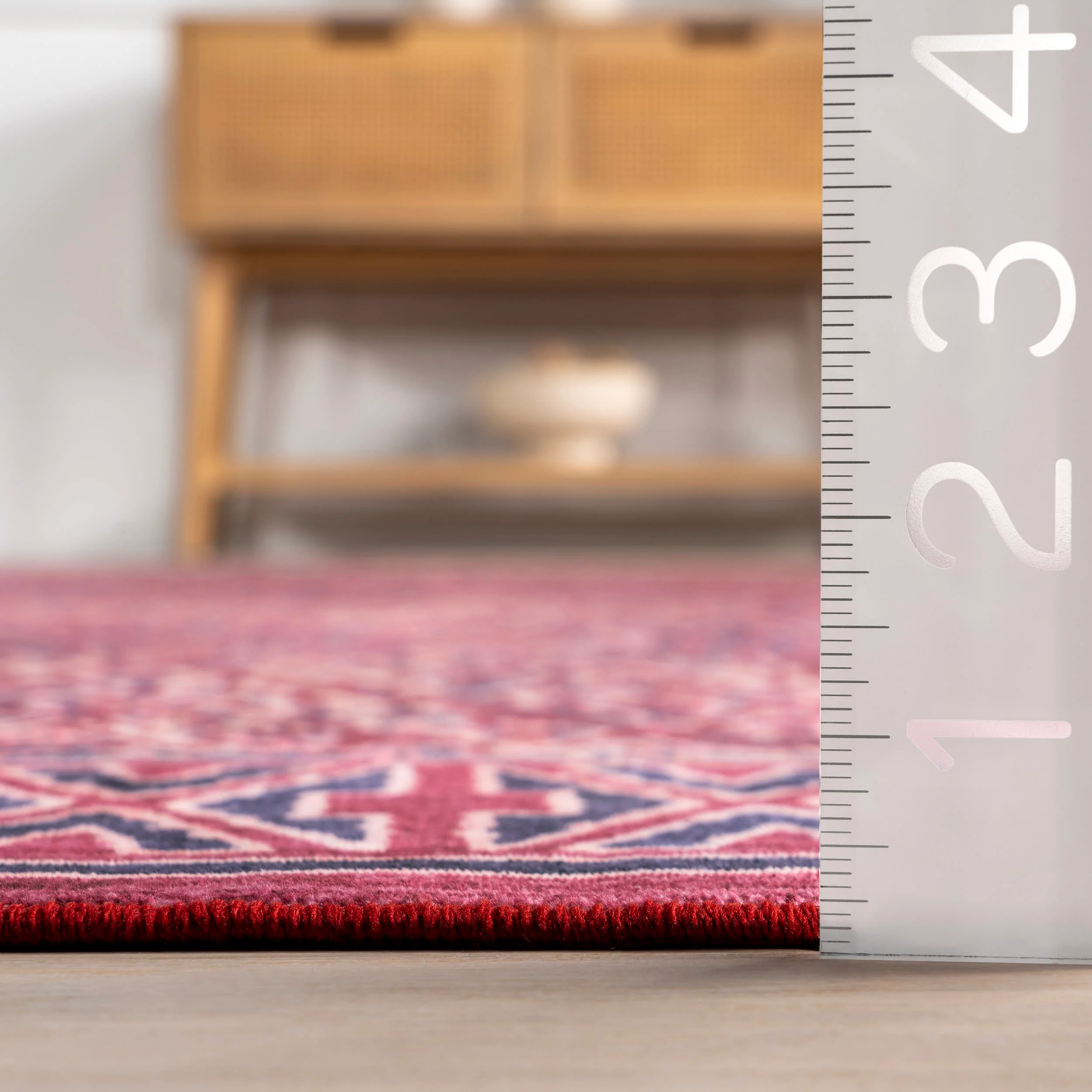 Bagmati Washable Rug | Pink - Image 4