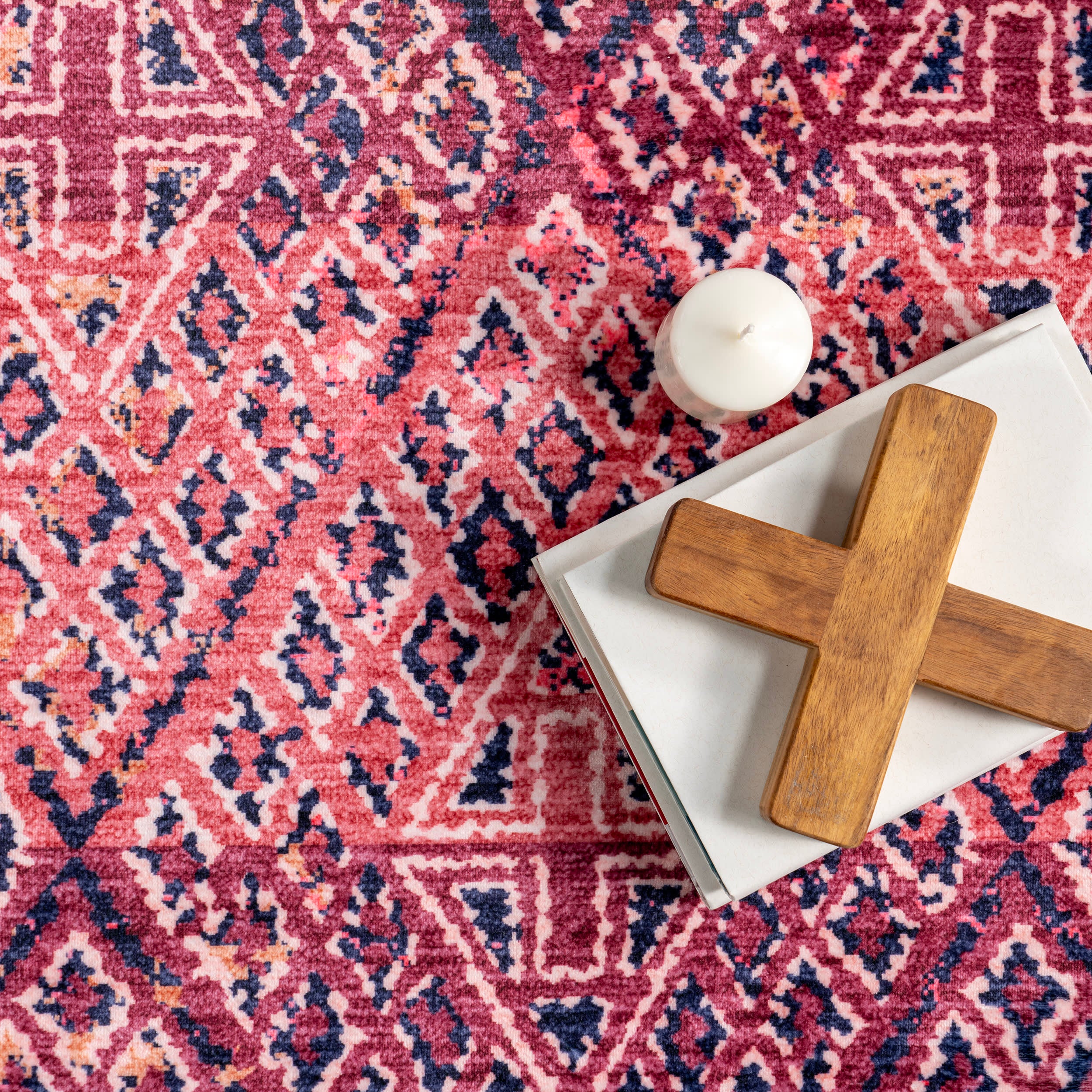 Bagmati Washable Rug | Pink - Image 6