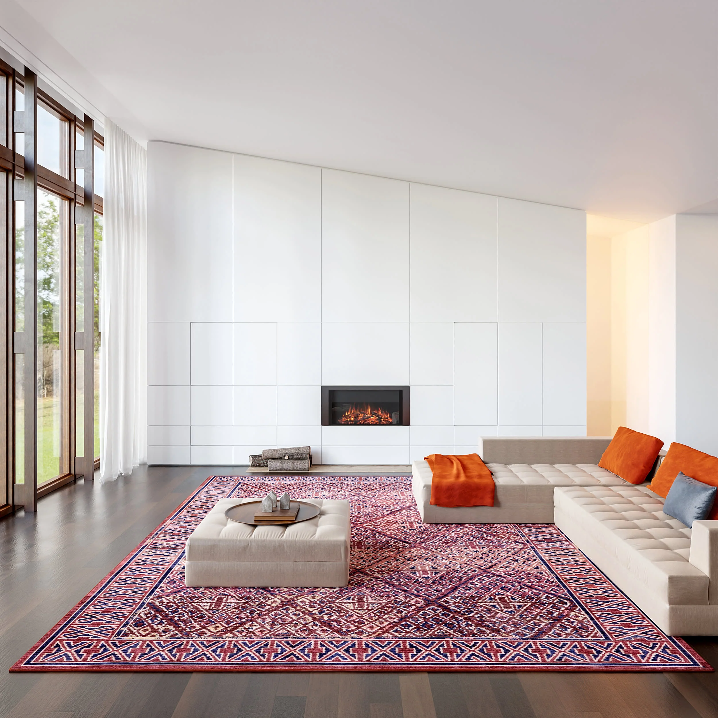 Bagmati Washable Rug | Pink - Image 7
