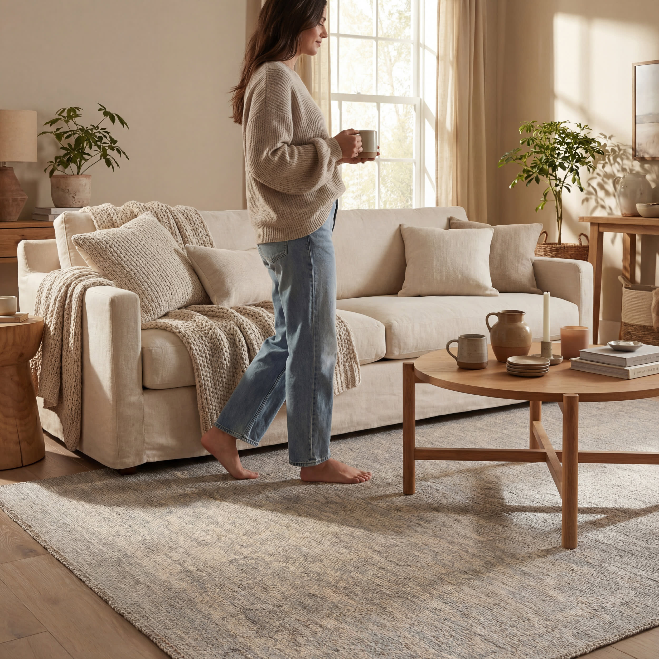 Bahira Traditional Floral Washable Rug | Blue - Image 9