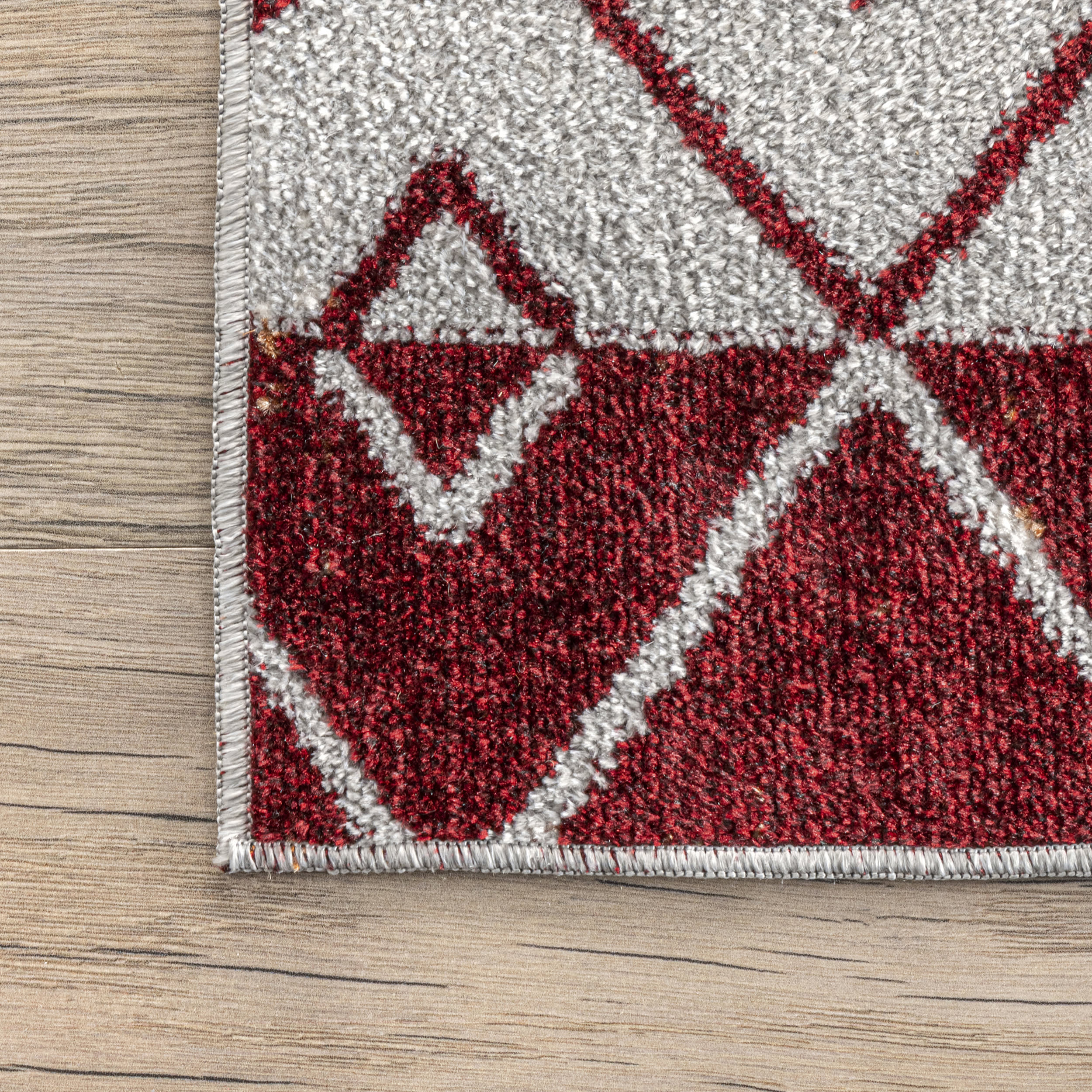 Bailey Washable Geometric Rug | Red - Image 3