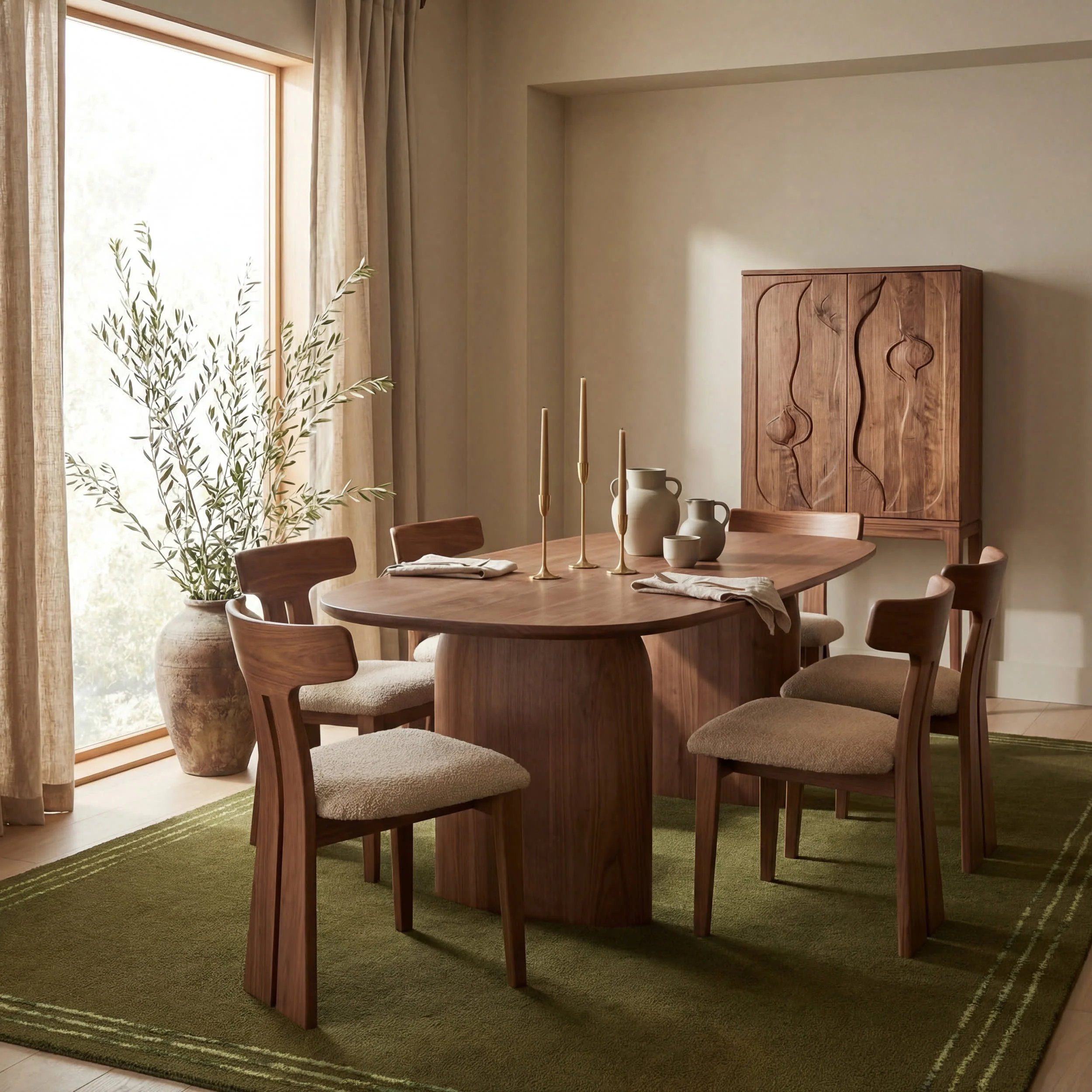 Baina Modern Bordered Rug | Green - Image 7