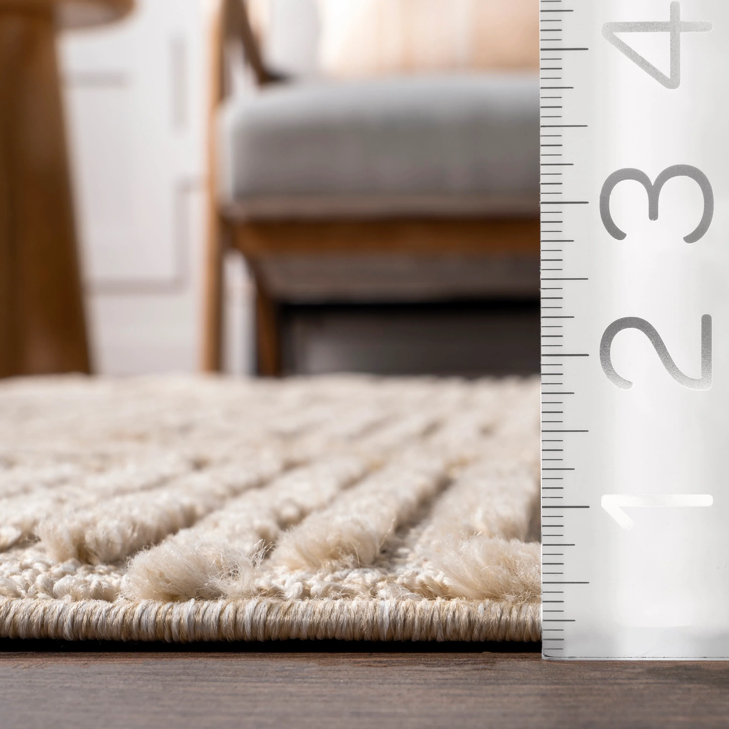 Balboa Textured Tile Rug | Beige - Image 4