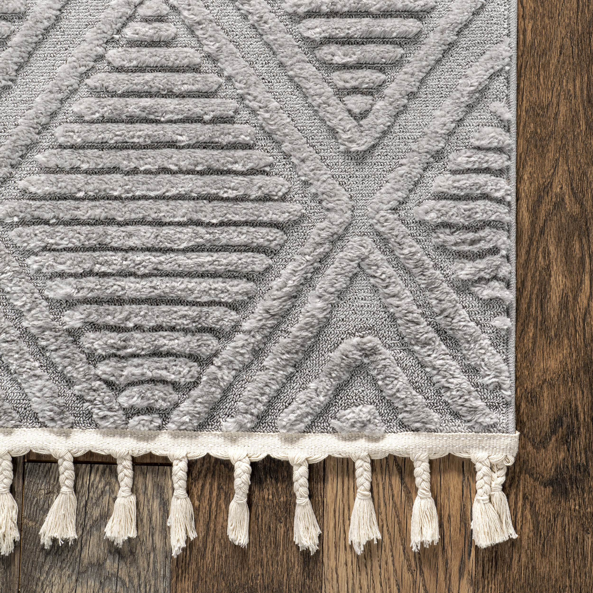 Balboa Textured Tile Rug | Grey - Image 3