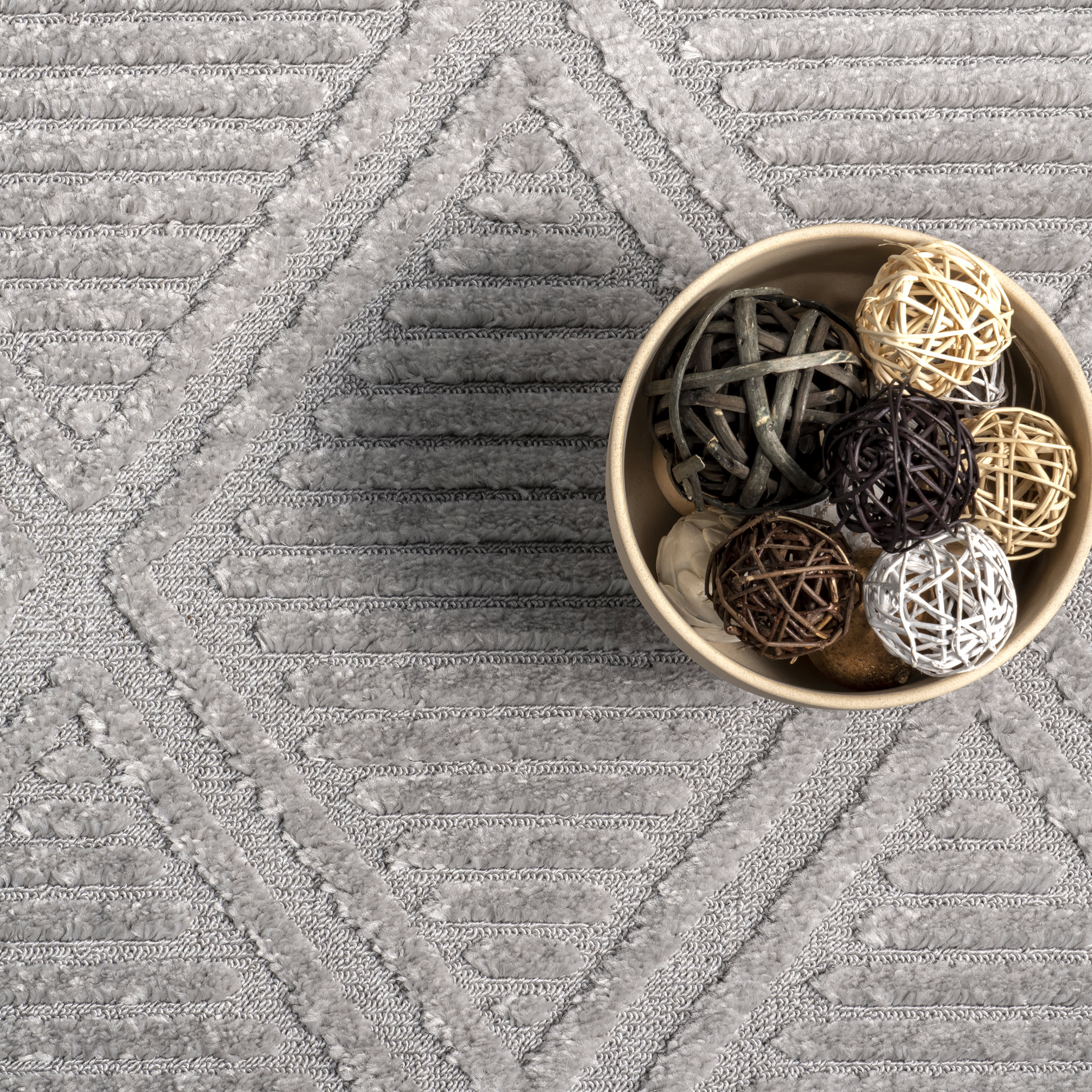 Balboa Textured Tile Rug | Grey - Image 6
