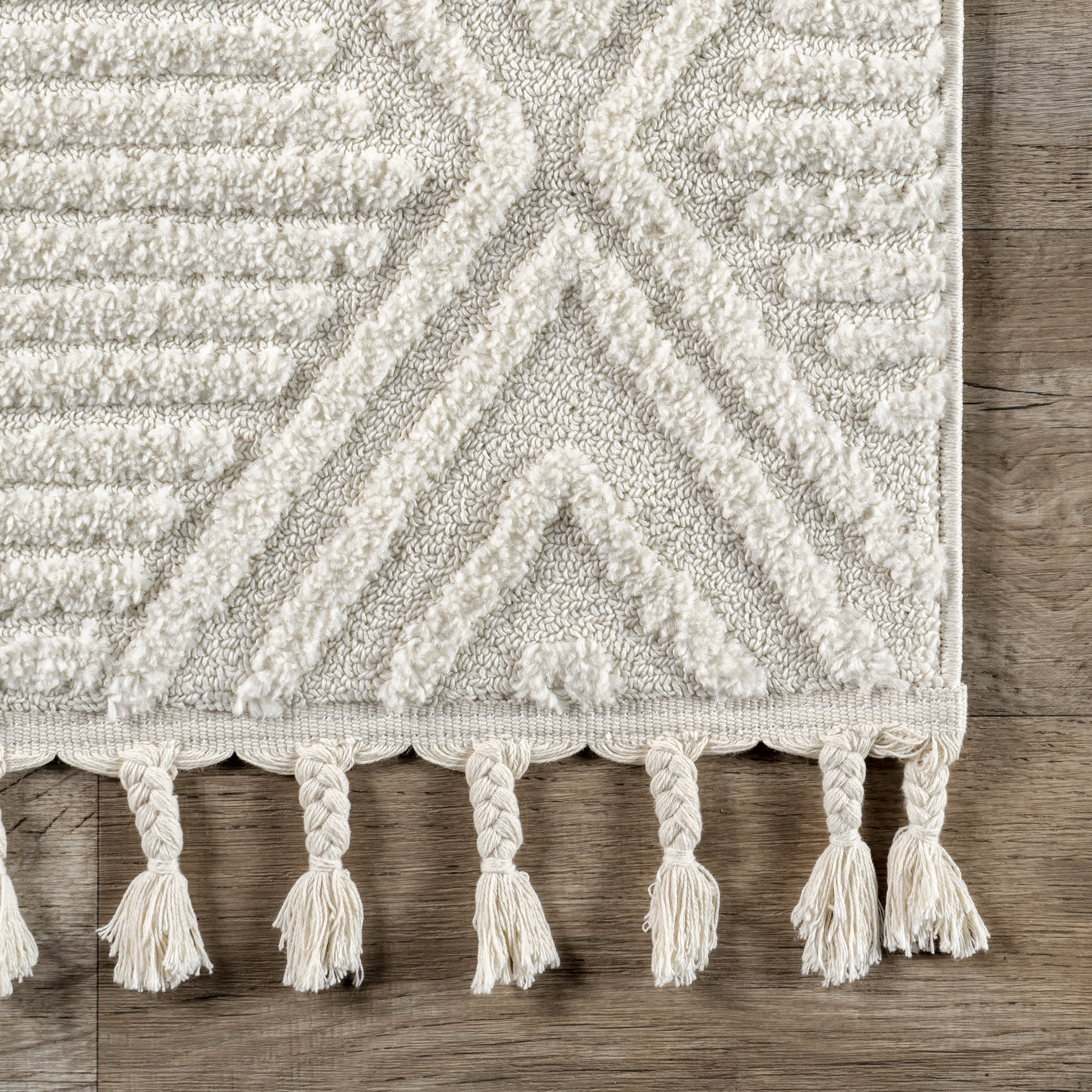Balboa Textured Tile Rug | Ivory - Image 3