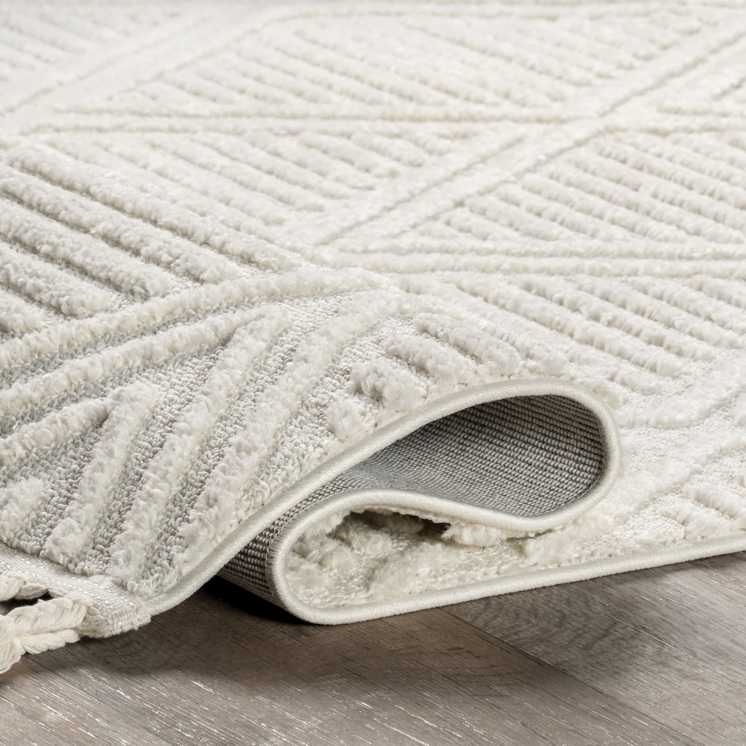 Balboa Textured Tile Rug | Ivory - Image 5