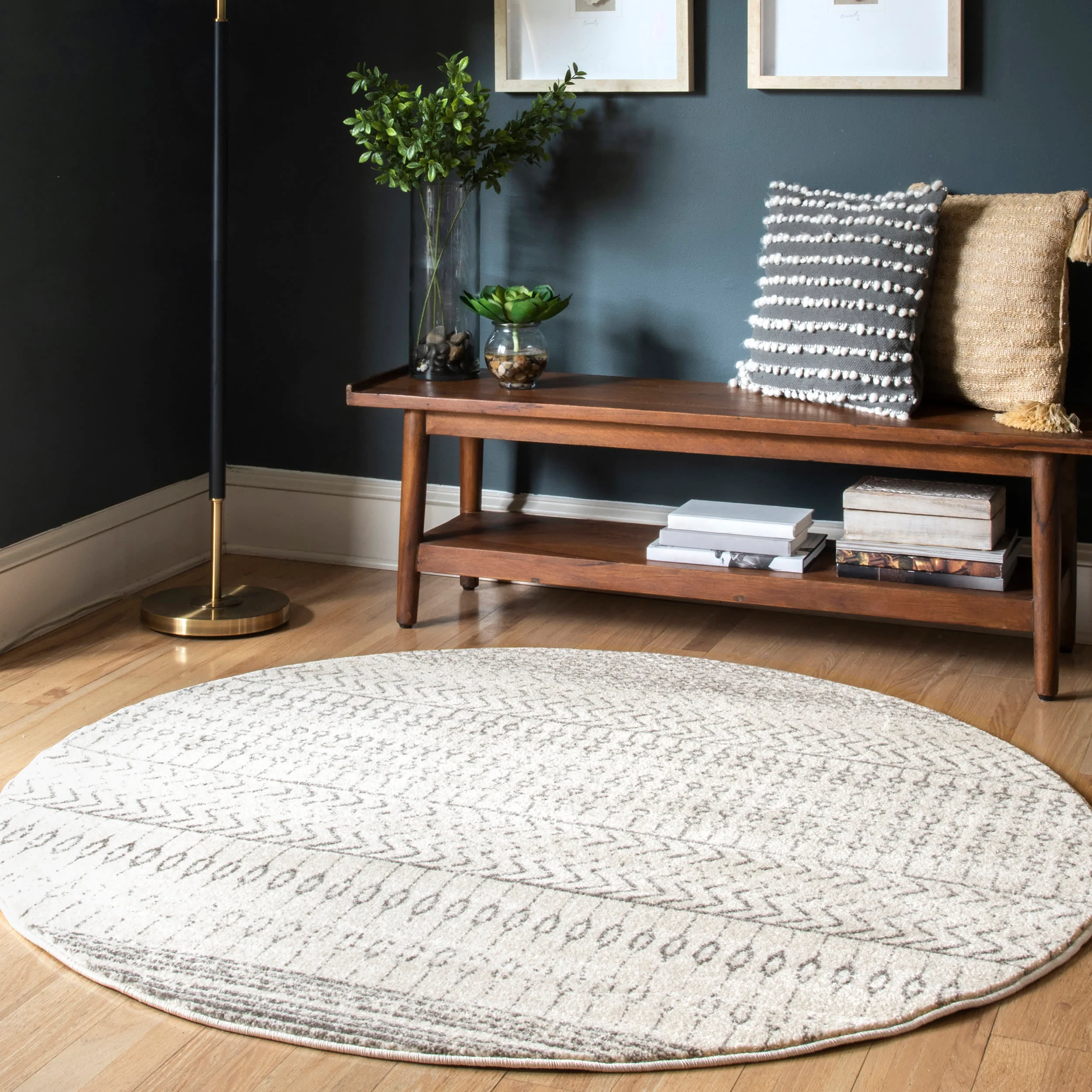 Banded Abacus And Stripes Rug | Grey - Image 2