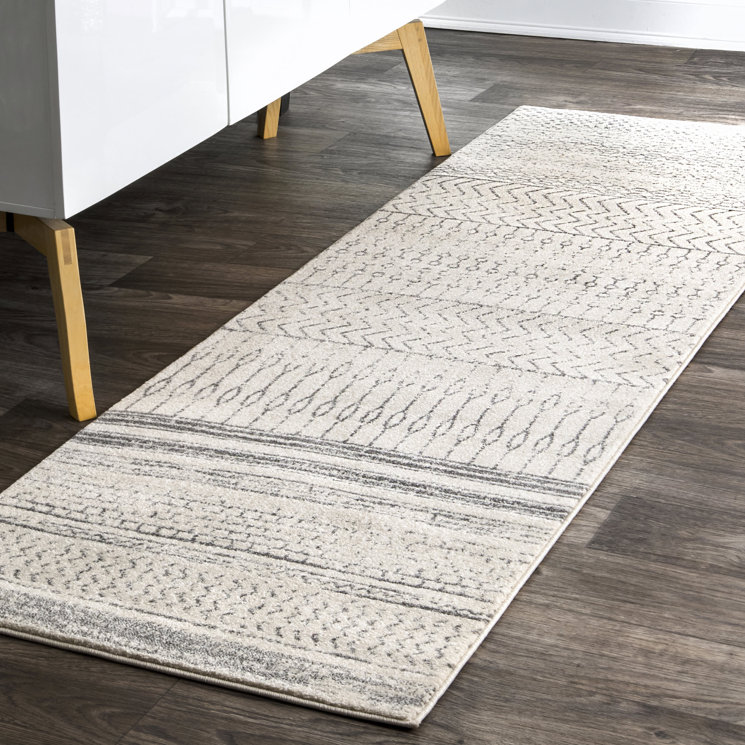 Banded Abacus And Stripes Rug | Grey - Image 2