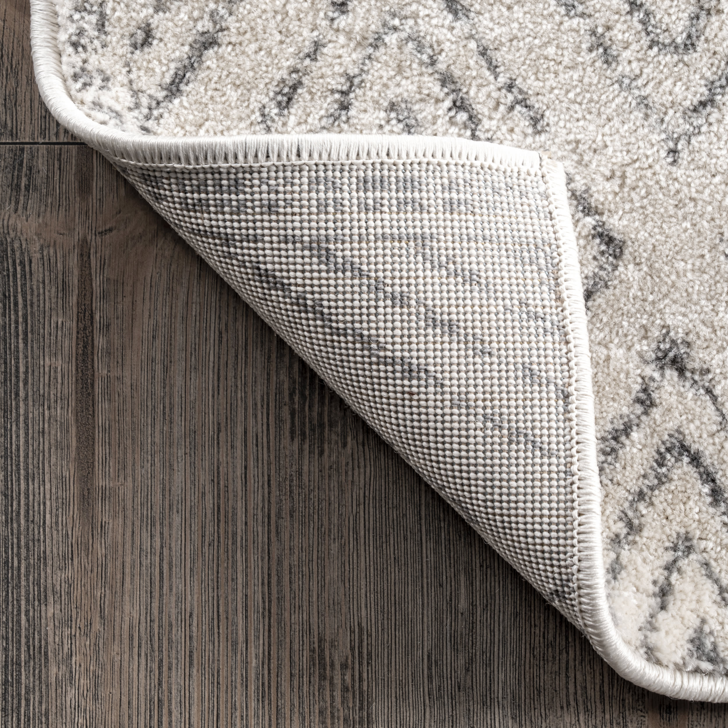 Banded Bird Eye Diamonds Rug | Grey - Image 2