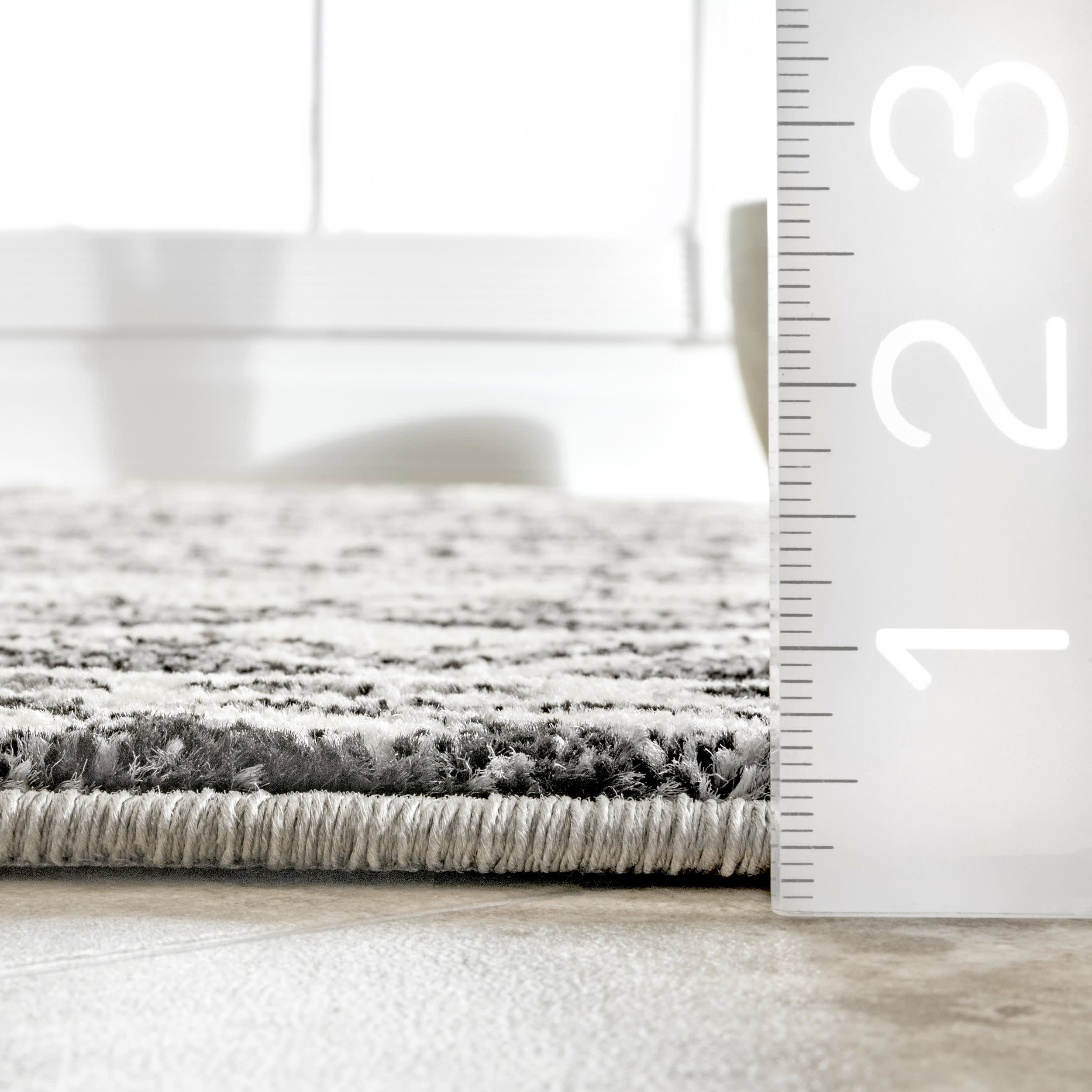 Banded Geometric Rug | Dark Grey - Image 5