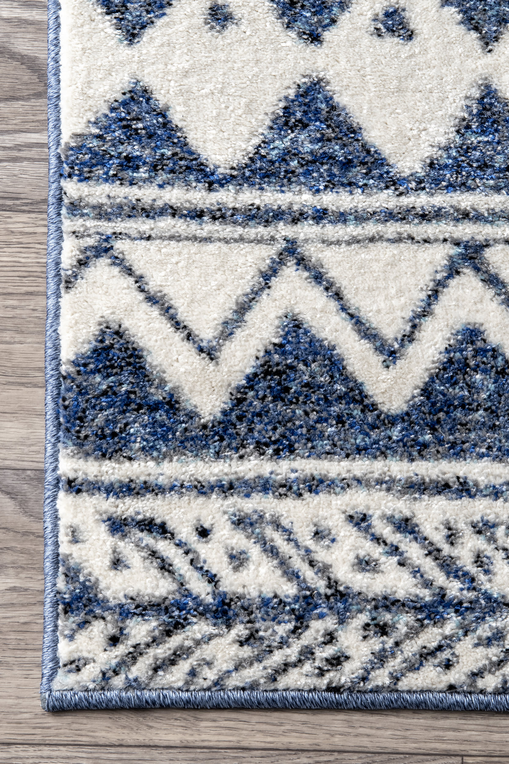 Banded Geometric Rug | Navy - Image 3