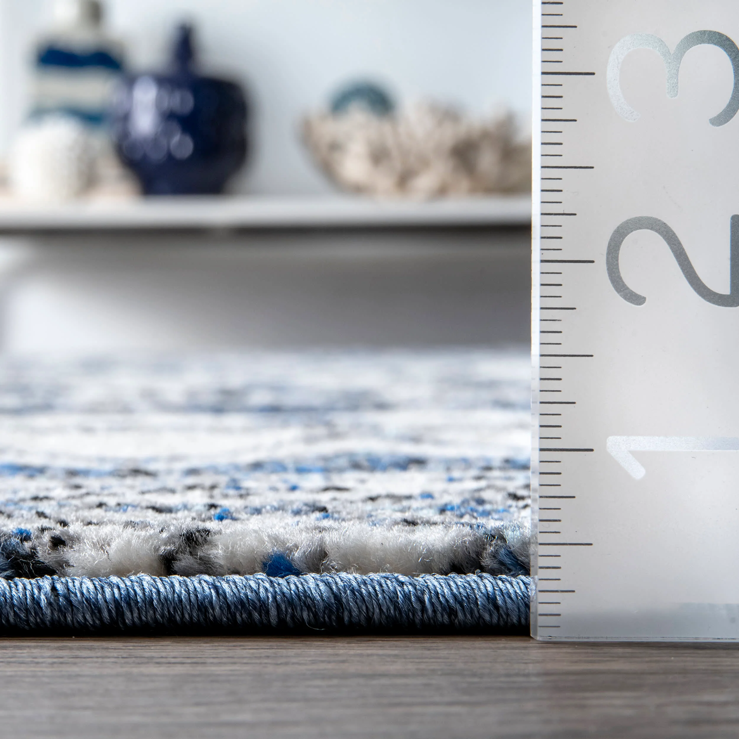 Banded Geometric Rug | Navy - Image 4