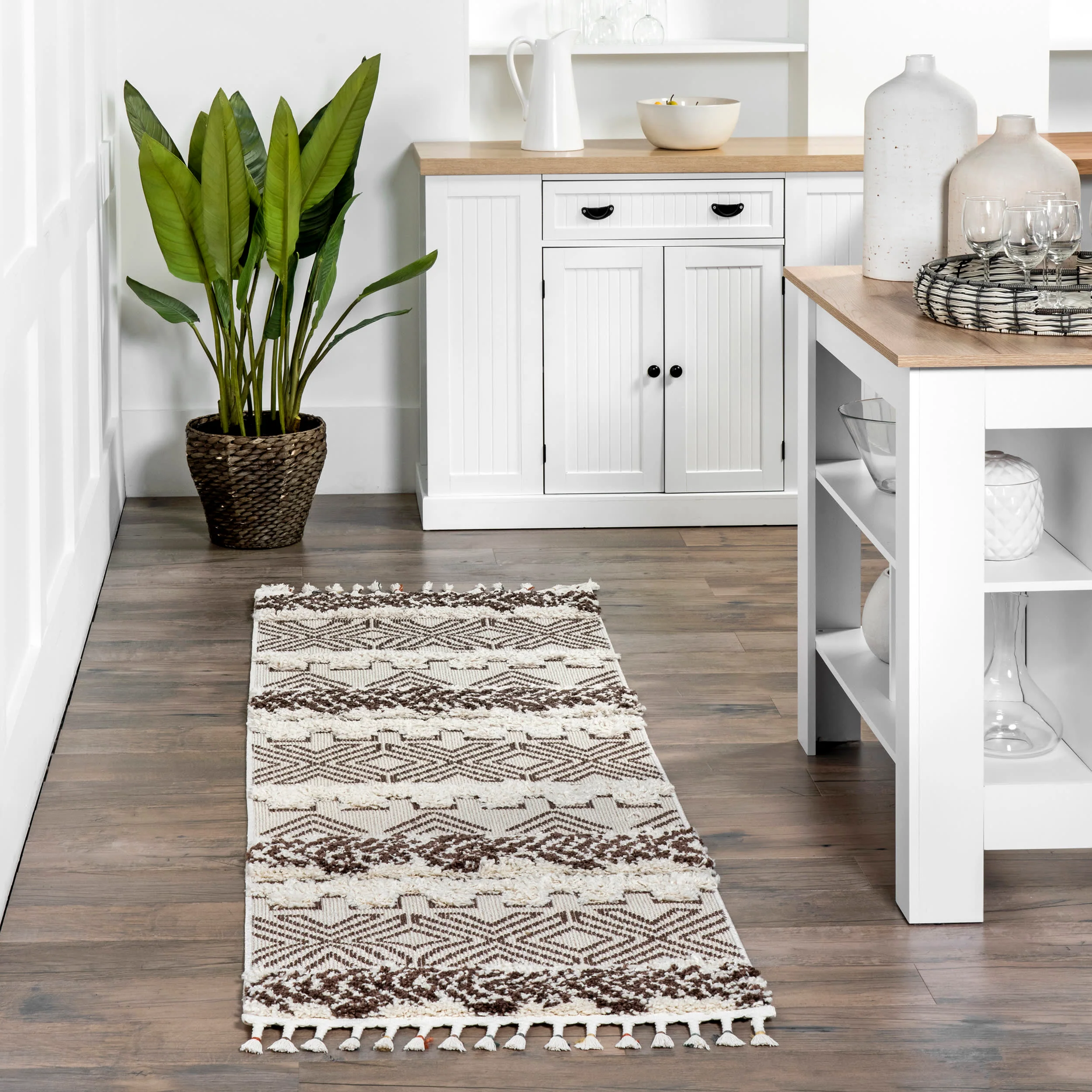 Banded Shag Rug | Brown - Image 2