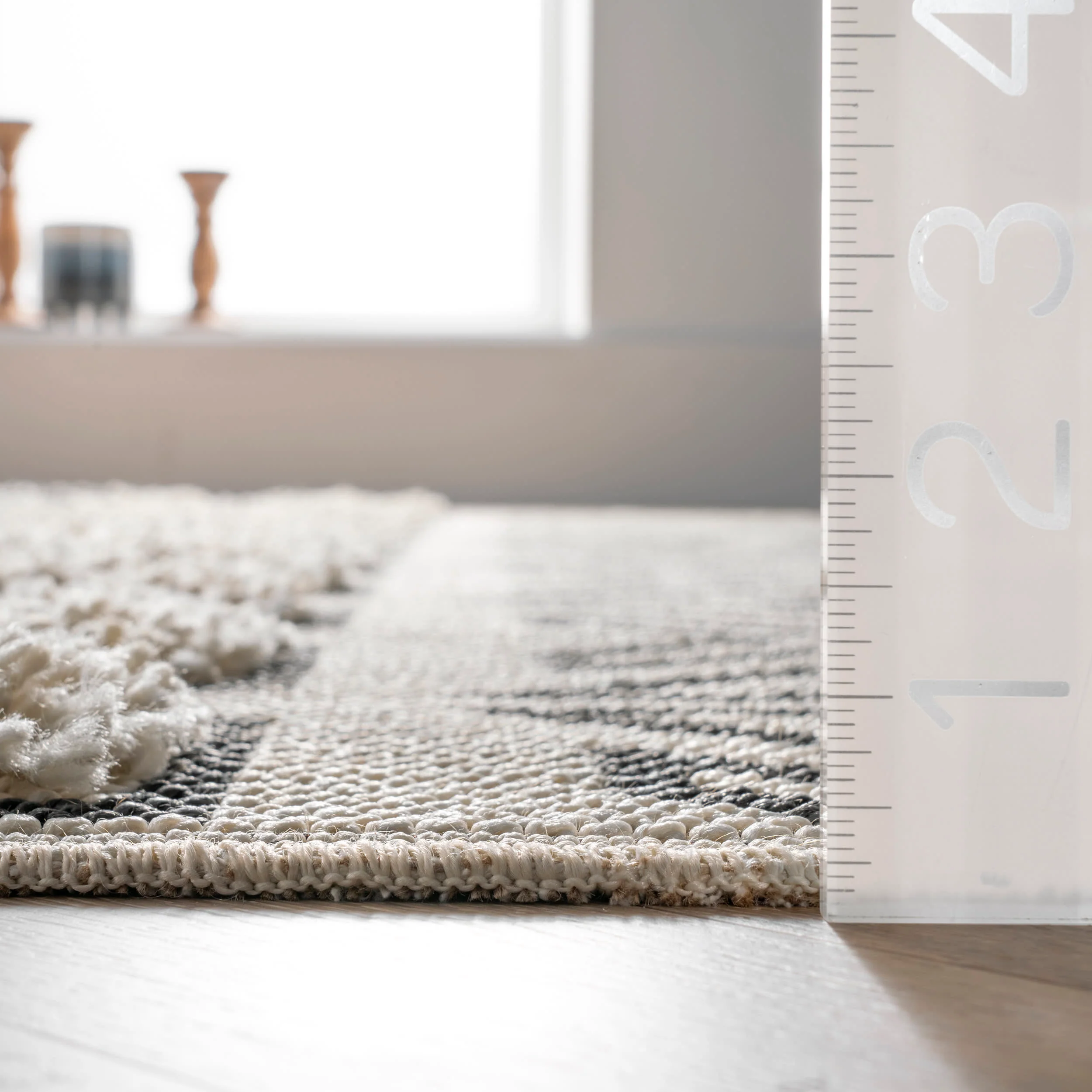 Banded Shag Rug | Light Grey - Image 5