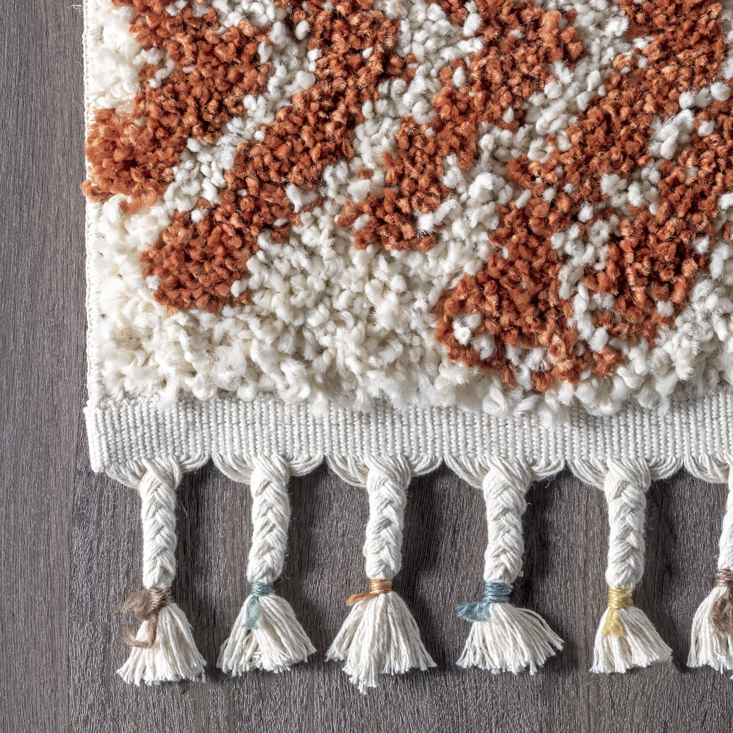 Banded Shag Rug | Rust - Image 3