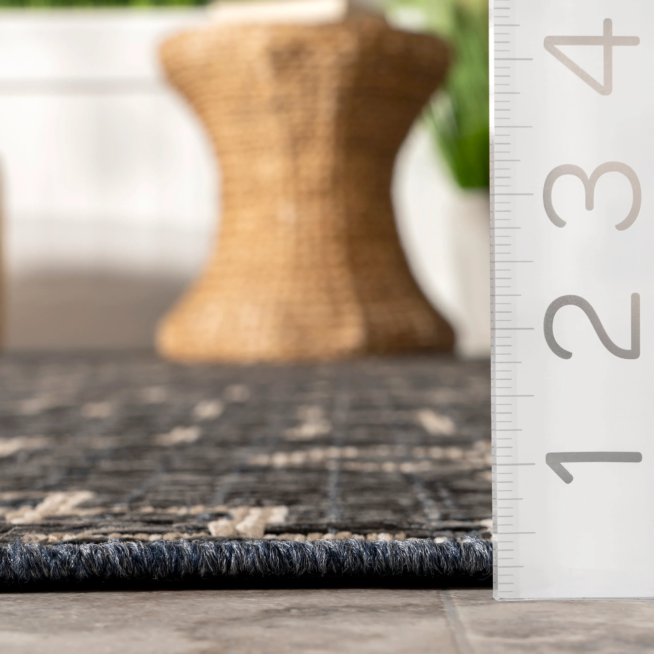 Banded Striped Indoor/Outdoor Rug | Charcoal - Image 5