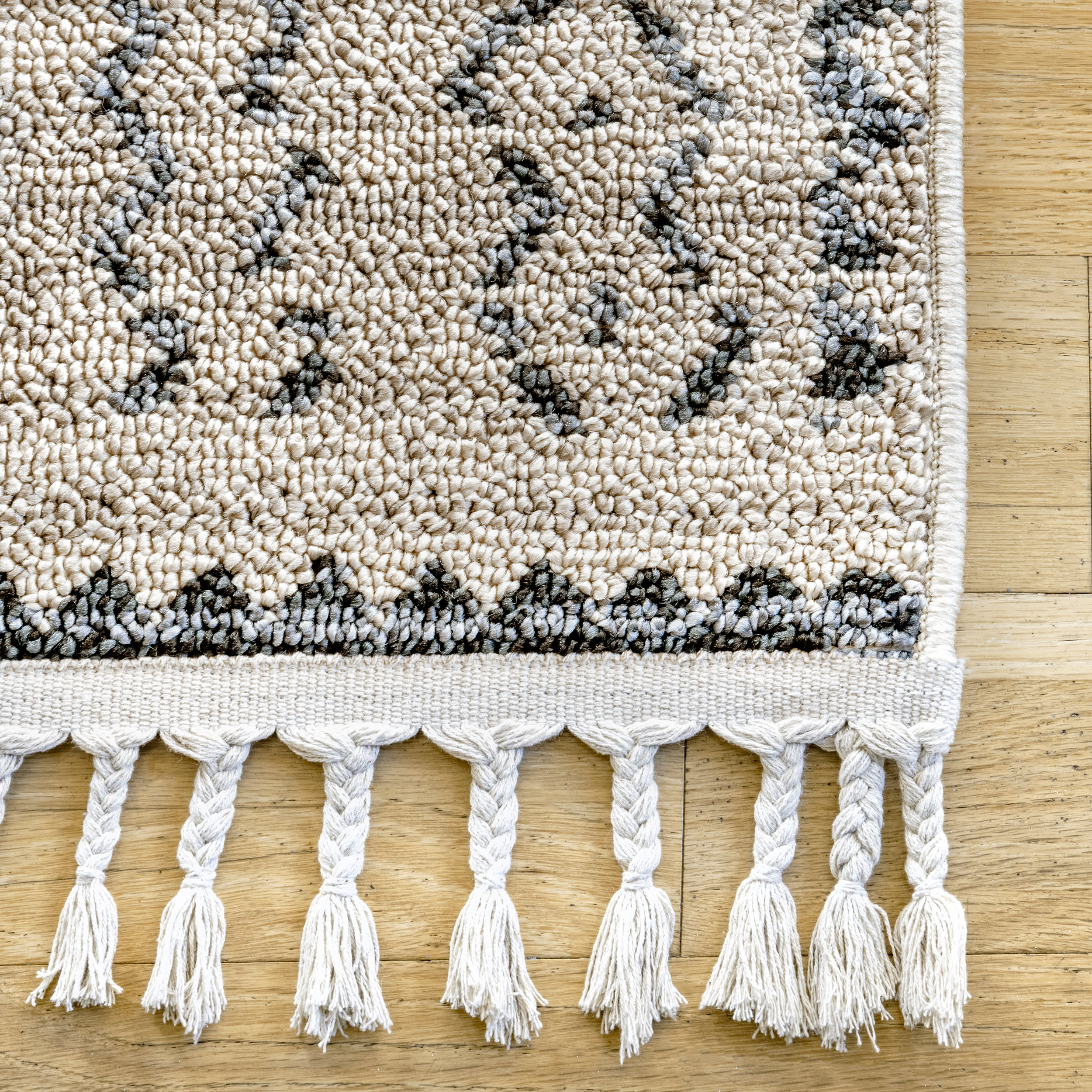 Bands Tassel Rug | Ivory - Image 3