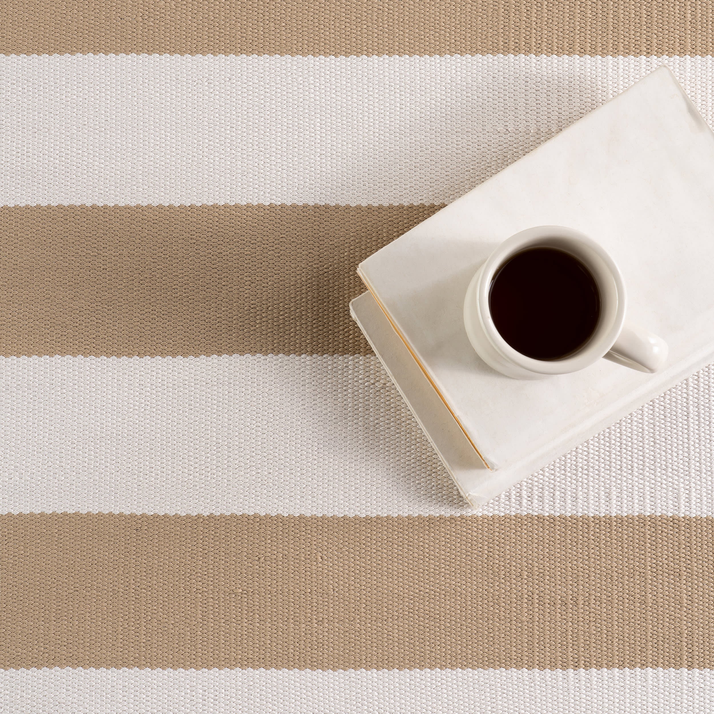 Banks Stripe Handwoven Indoor/Outdoor Rug | Khaki - Image 3