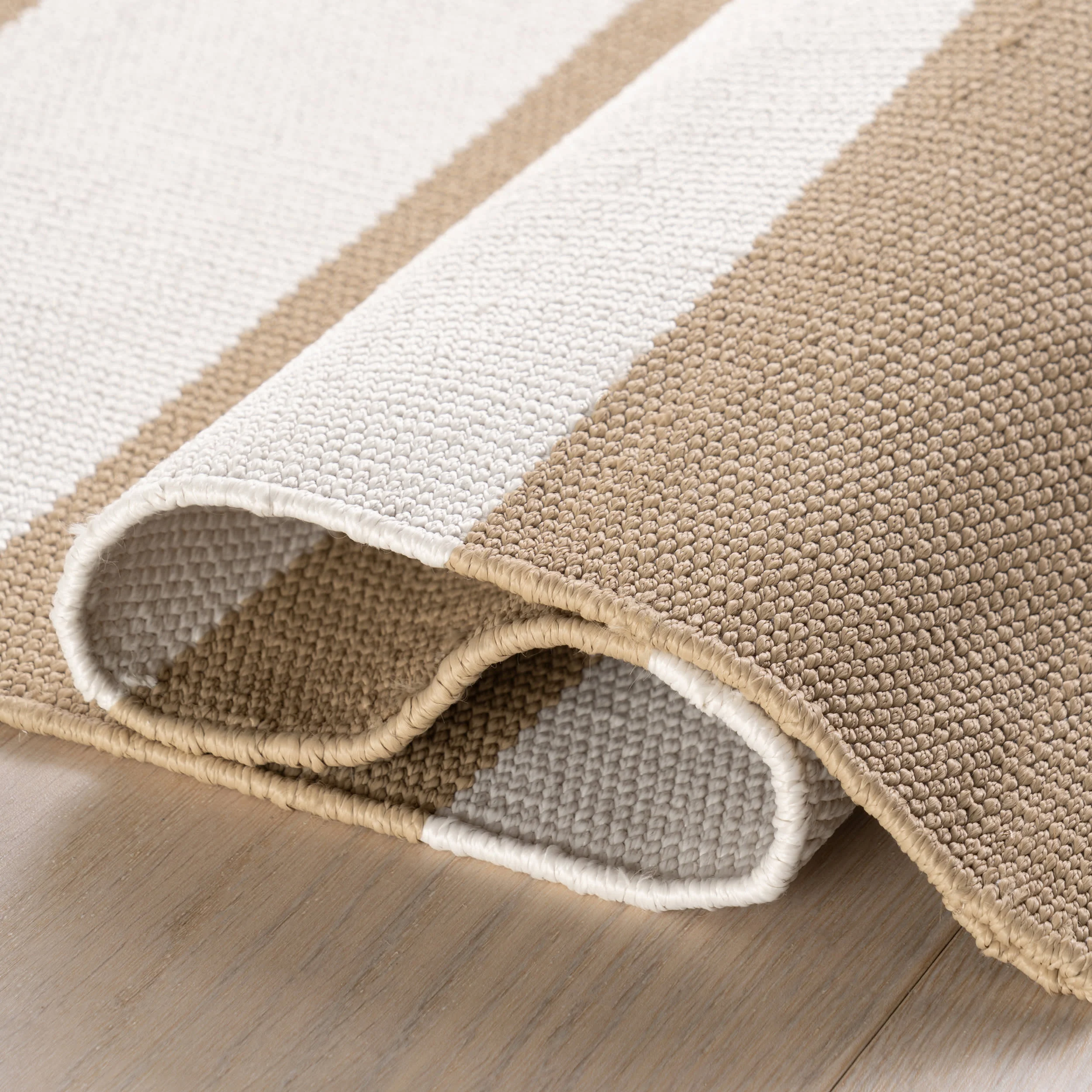 Banks Stripe Handwoven Indoor/Outdoor Rug | Khaki - Image 5