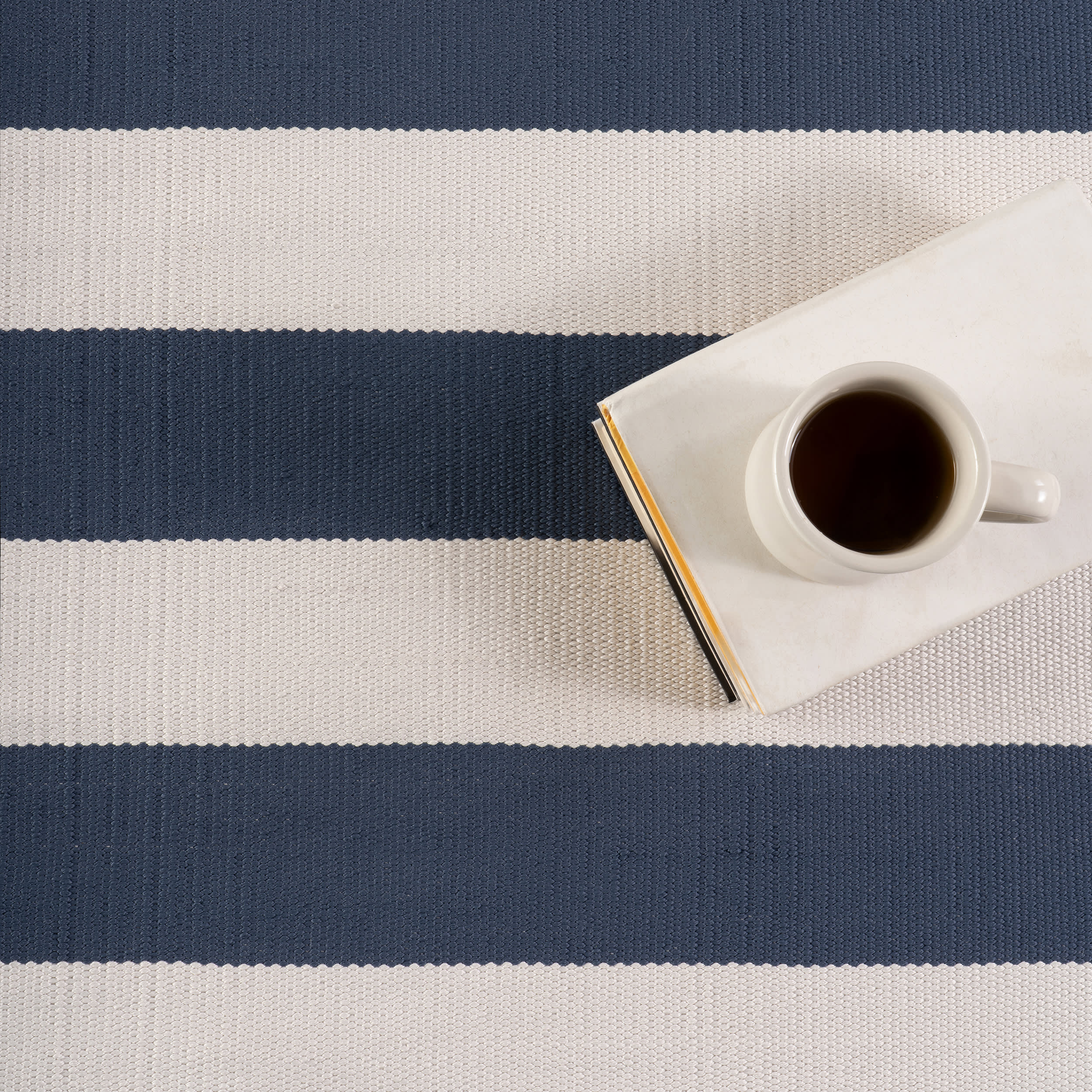 Banks Stripe Handwoven Indoor/Outdoor Rug | Navy - Image 3