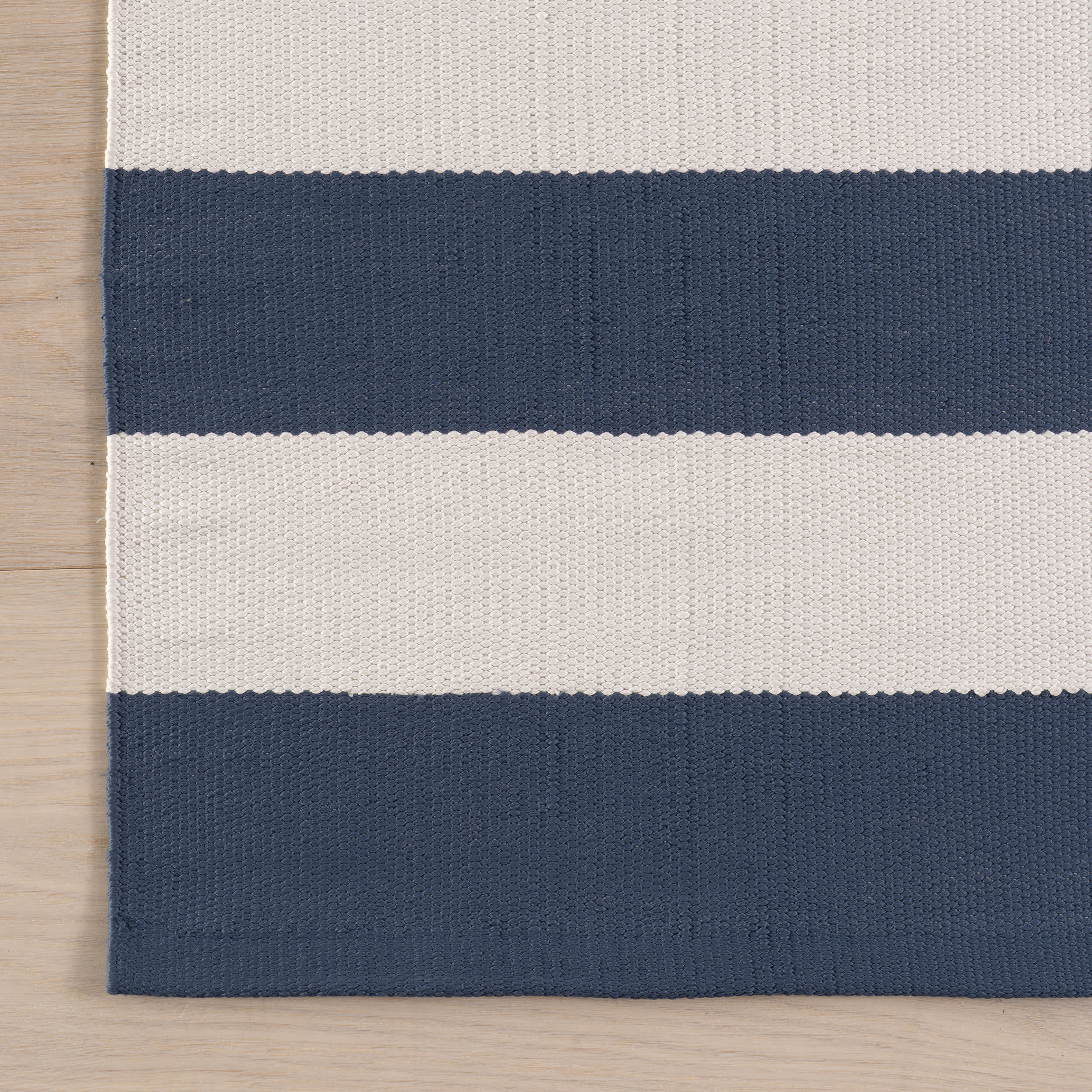 Banks Stripe Handwoven Indoor/Outdoor Rug | Navy - Image 8