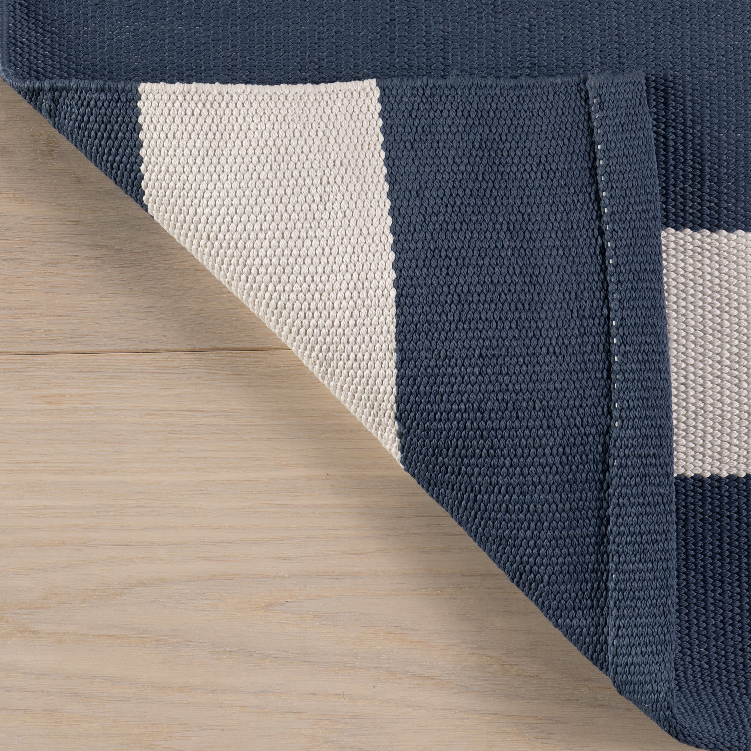 Banks Stripe Handwoven Indoor/Outdoor Rug | Navy - Image 9