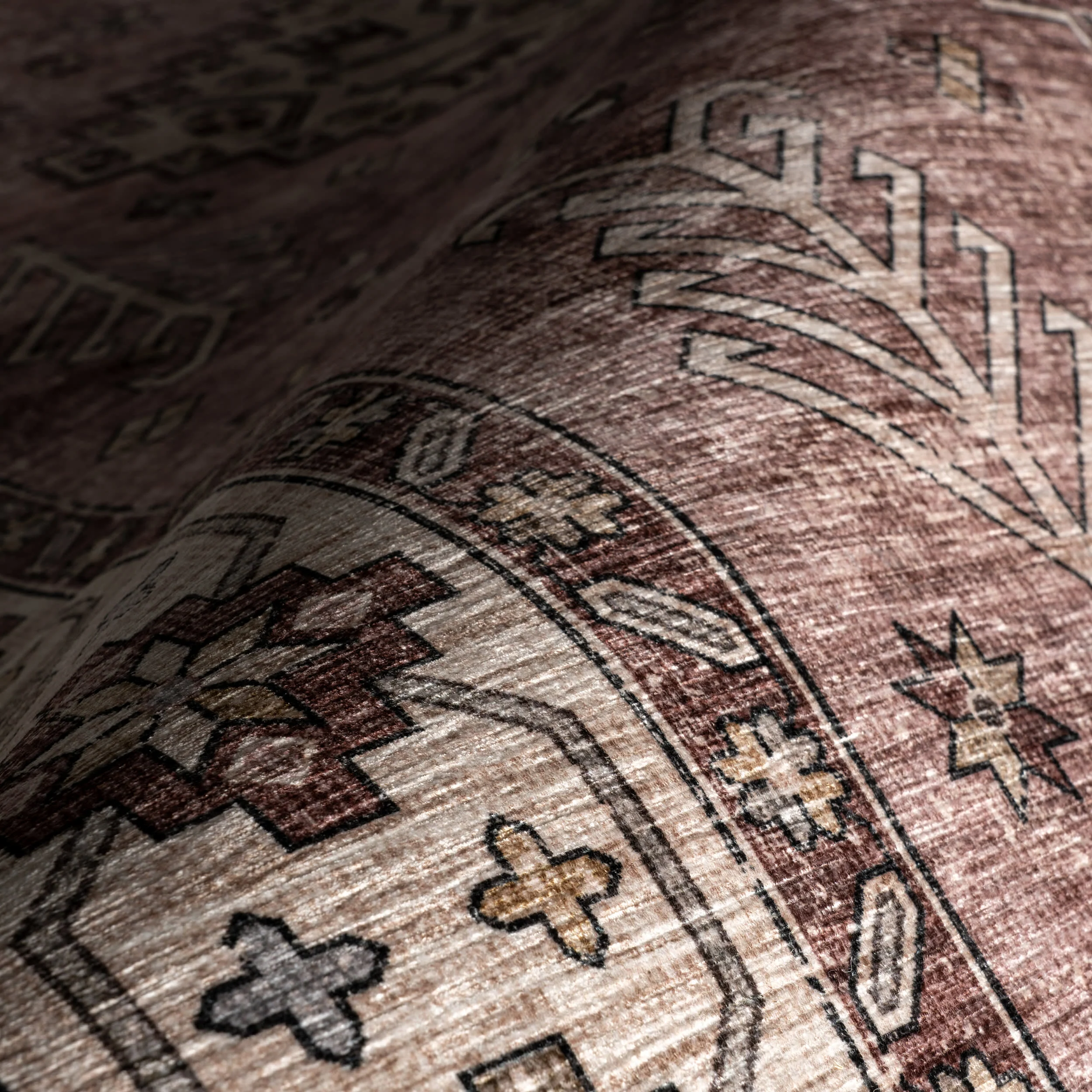Barbary Distressed Spill Proof Washable Rug | Blush - Image 3