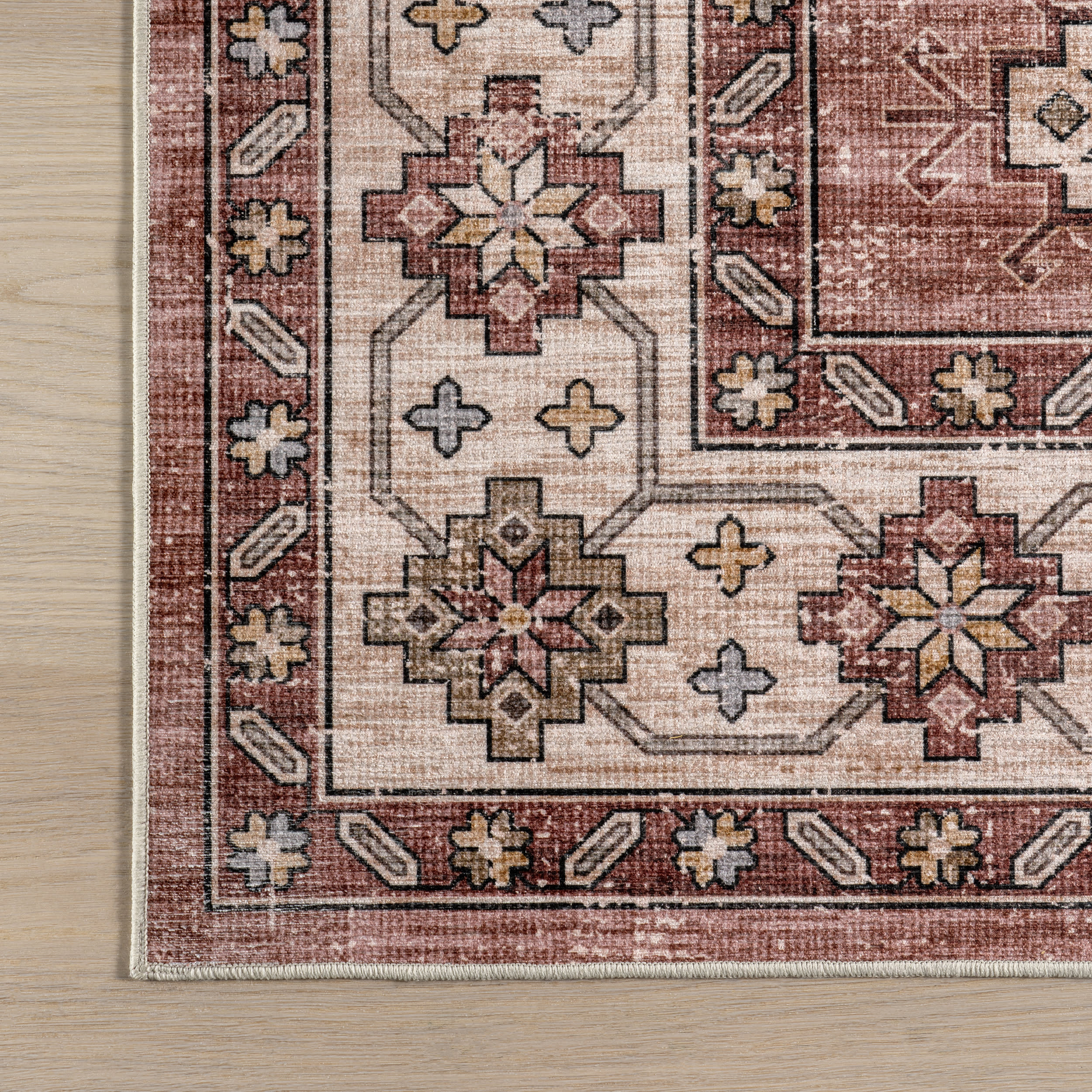 Barbary Distressed Spill Proof Washable Rug | Blush - Image 4