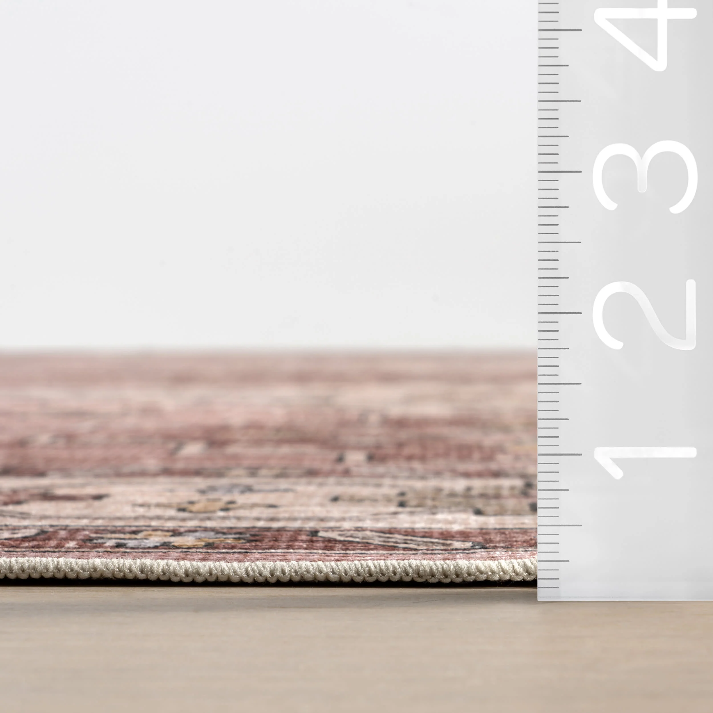 Barbary Distressed Spill Proof Washable Rug | Blush - Image 6