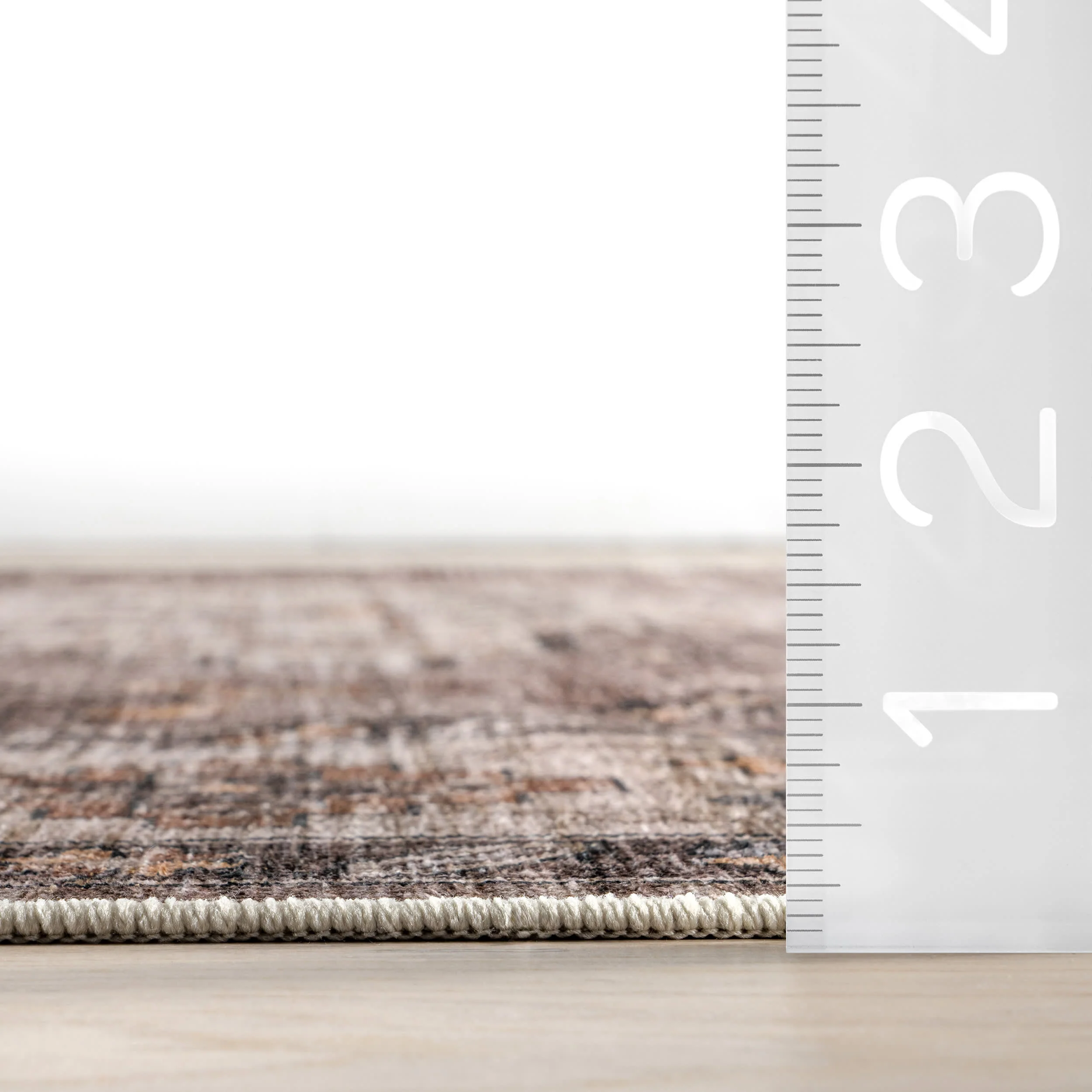 Barbary Distressed Spill Proof Washable Rug | Dark Brown - Image 6